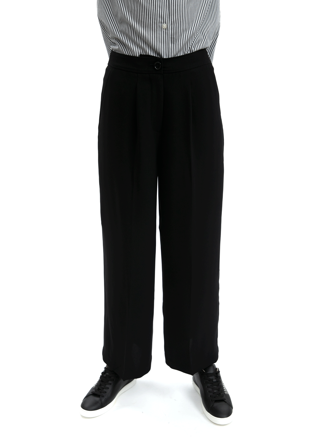 Брюки Armani Exchange 3HYP51 YNJQZ 1200 черные женские широкие — купить в интернет-магазине Verdistore