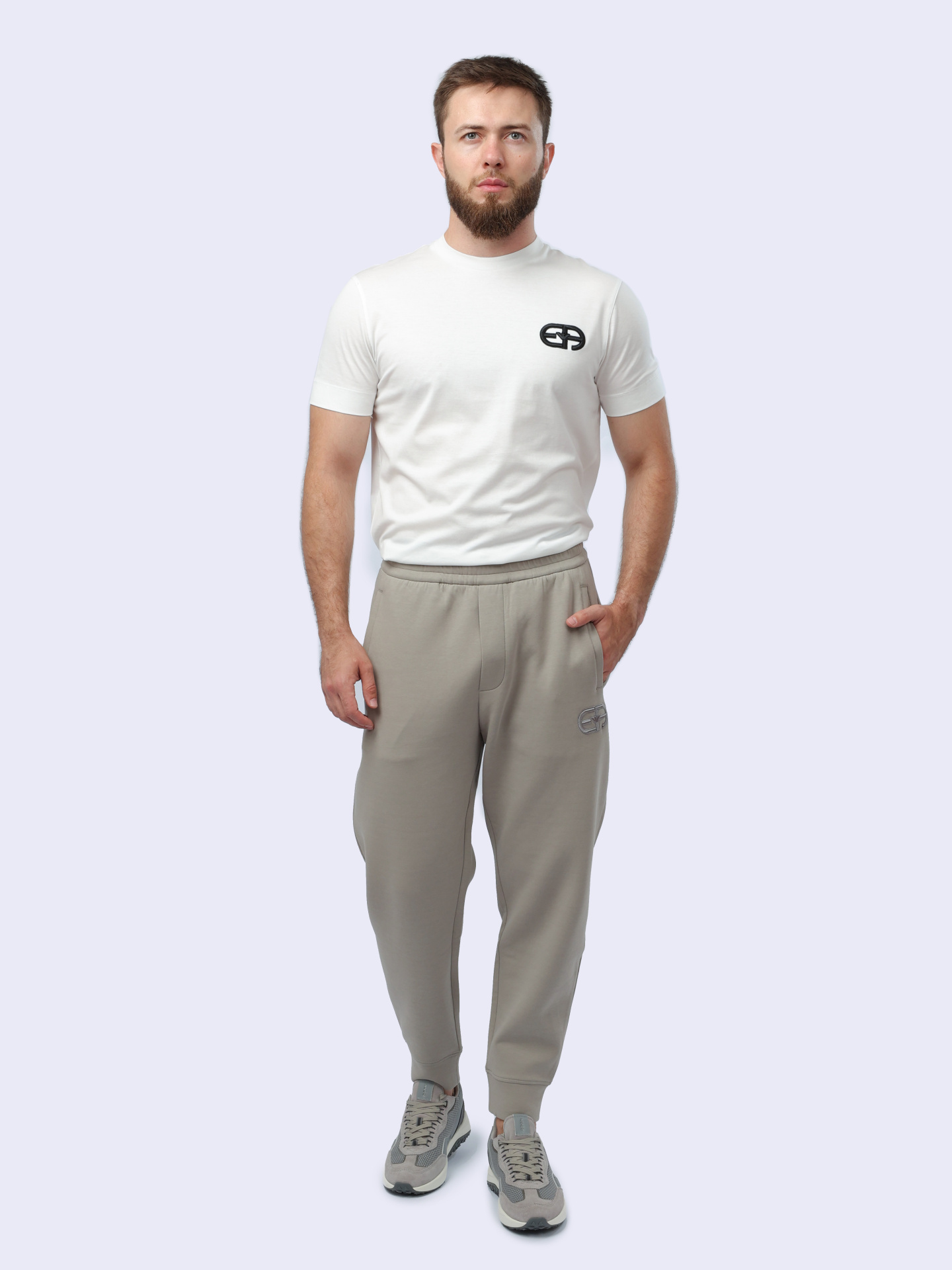 Джоггеры Emporio Armani 8N1PT0 1JHSZ 0643 бежевые мужские — купить в интернет-магазине Verdistore