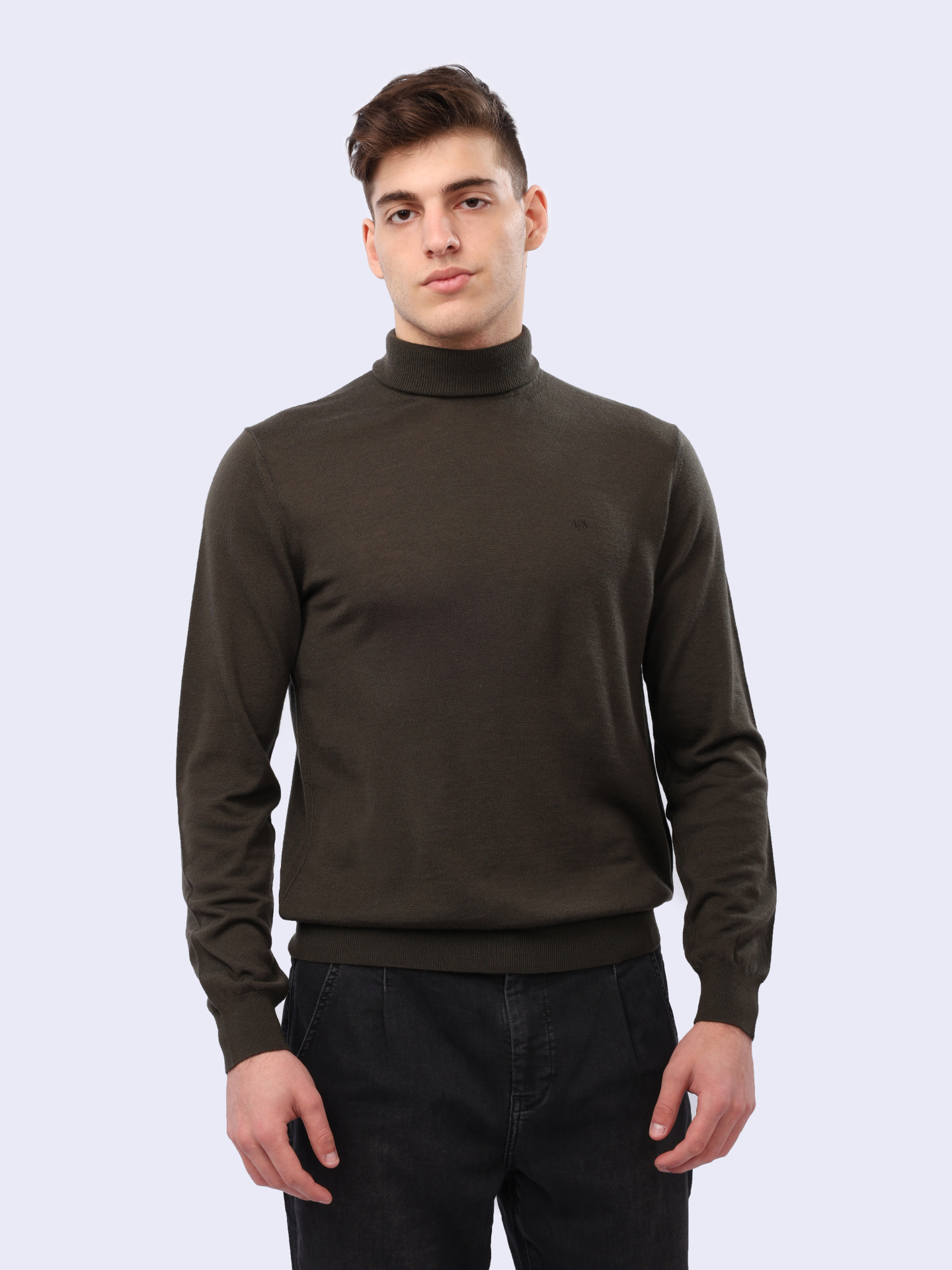 Свитер Armani Exchange 8NZM3C ZM8AZ 1897 оливковый мужской из шерсти — купить в интернет-магазине Verdistore