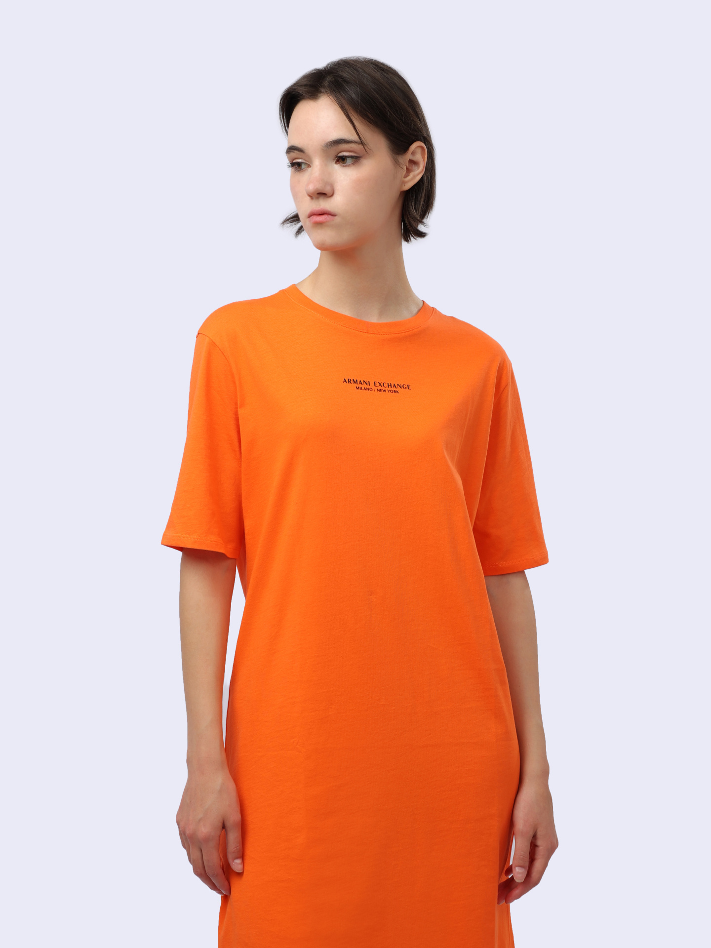Платье Armani Exchange 8NYACF YJG3Z 1695 оранжевое женское из хлопка — купить в интернет-магазине Verdistore