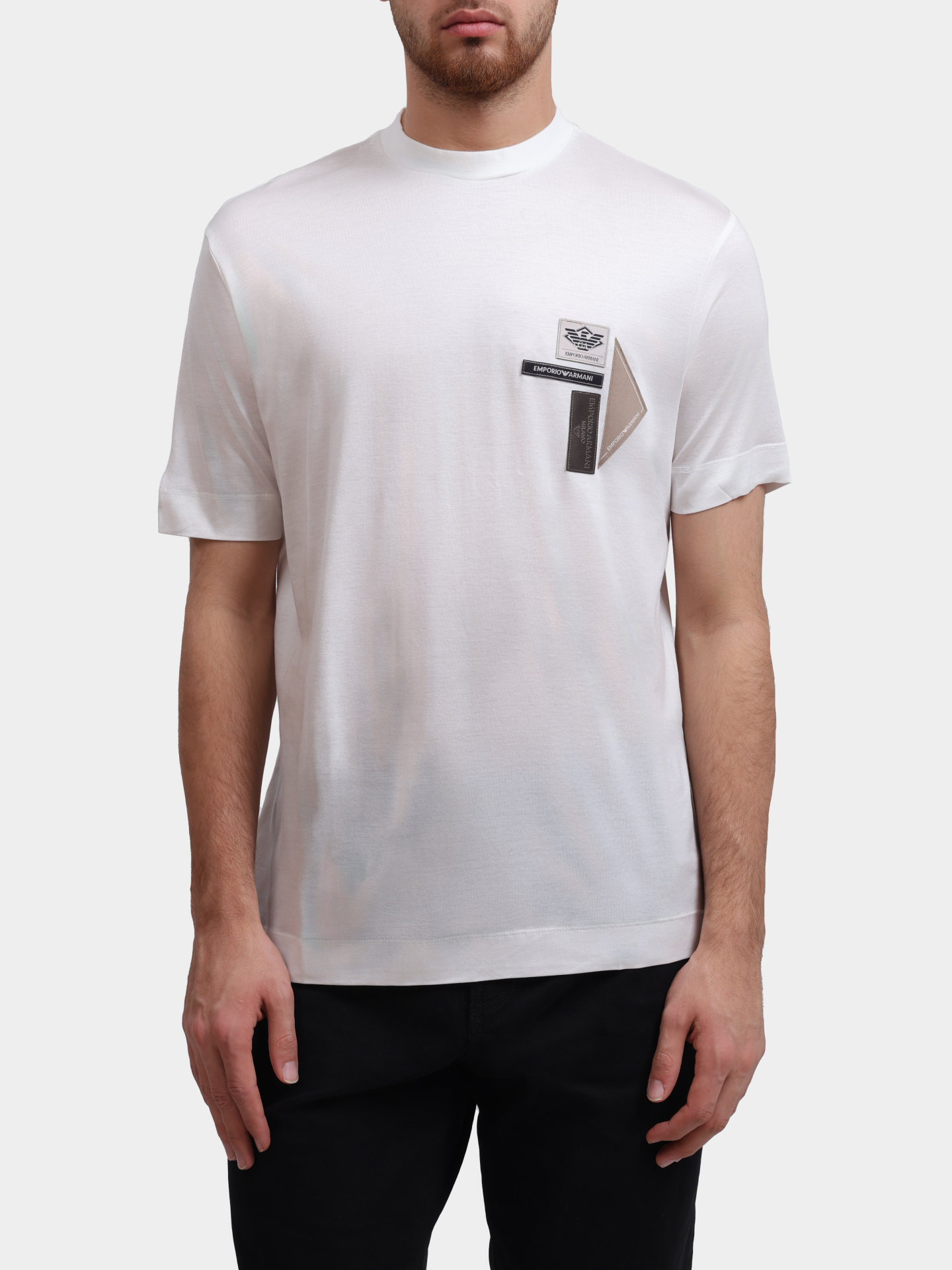 Футболка Emporio Armani EM002959 AF18312 U0003 белая мужская — купить в интернет-магазине Verdistore