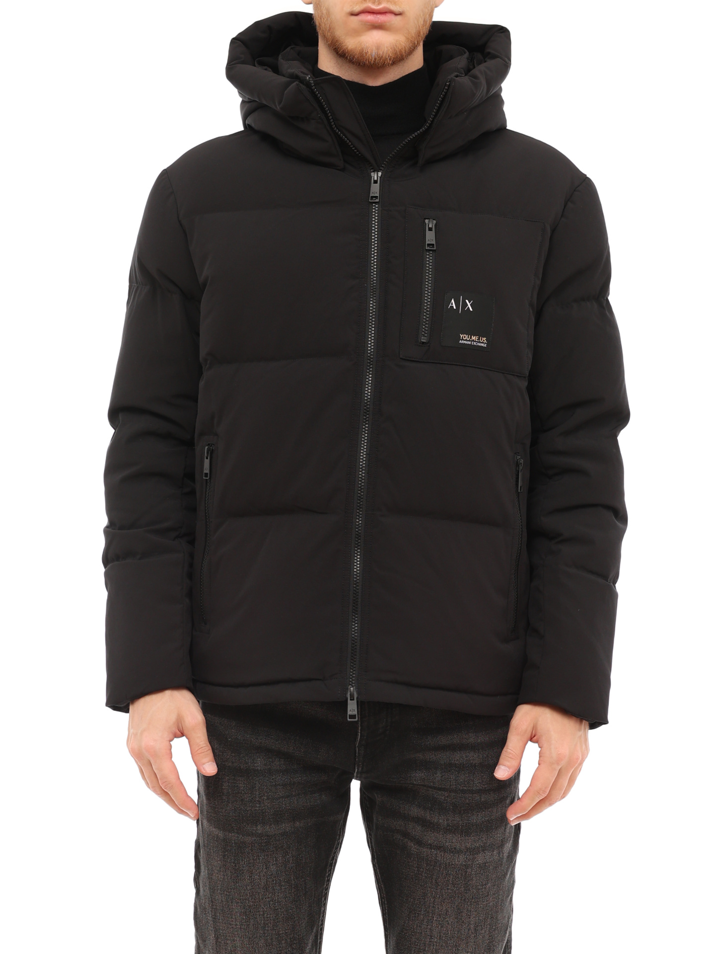 Пуховик Armani Exchange 6LZB12 ZNICZ 1200 черный мужской стёганый — купить в интернет-магазине Verdistore