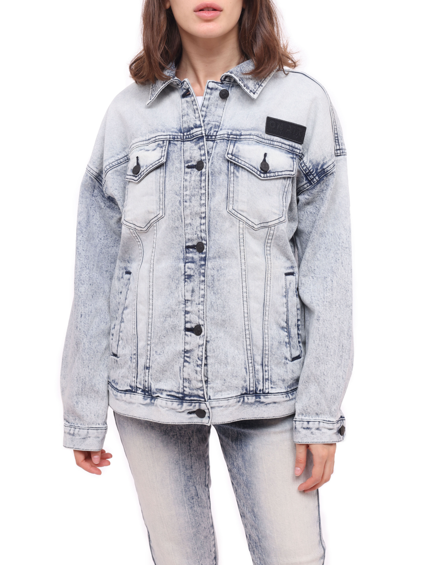 Куртка Armani Exchange 6KYB13 Y1DNZ 1500 голубая женская из денима — купить в интернет-магазине Verdistore