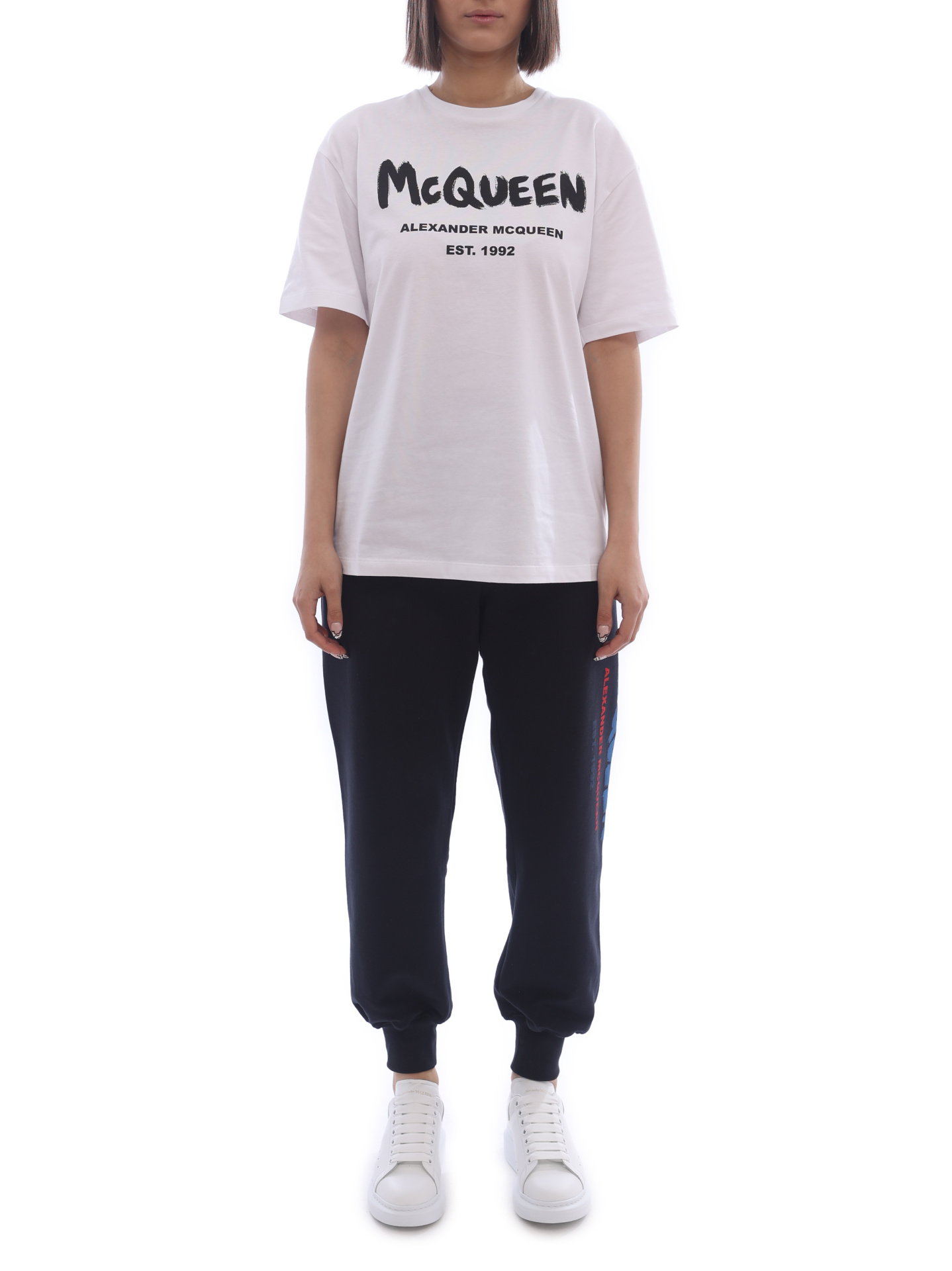 Брюки Alexander McQueen 687037-QZAD5-0415 темно-синие женские — купить в интернет-магазине Verdistore