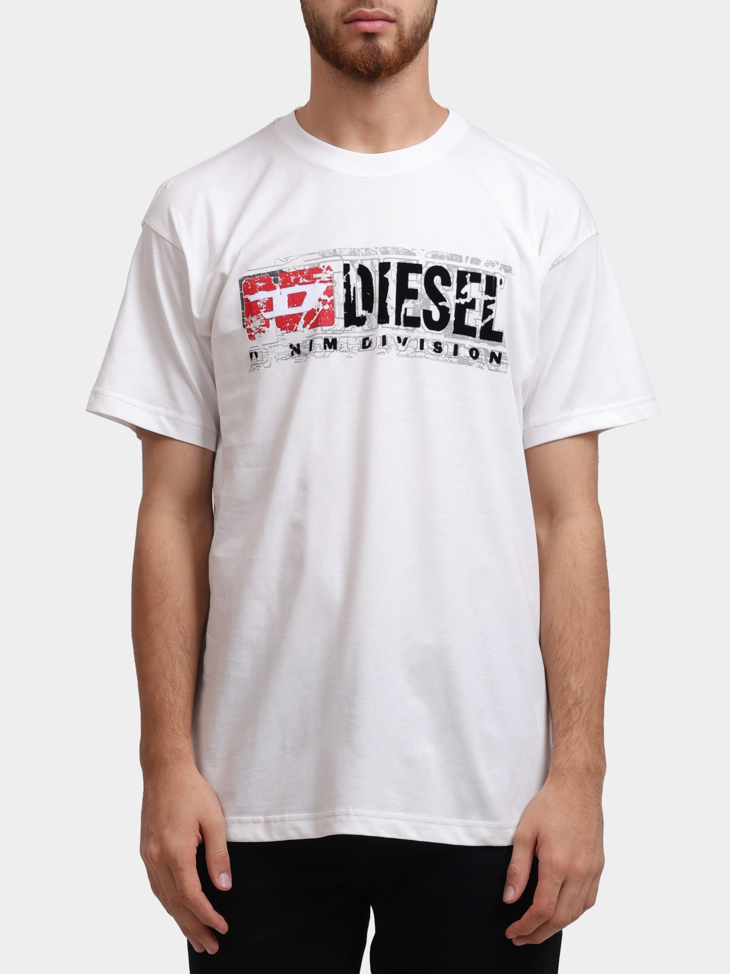 Футболка Diesel A194360PLAT141 хлопковая мужская с логотипом — купить в интернет-магазине Verdistore