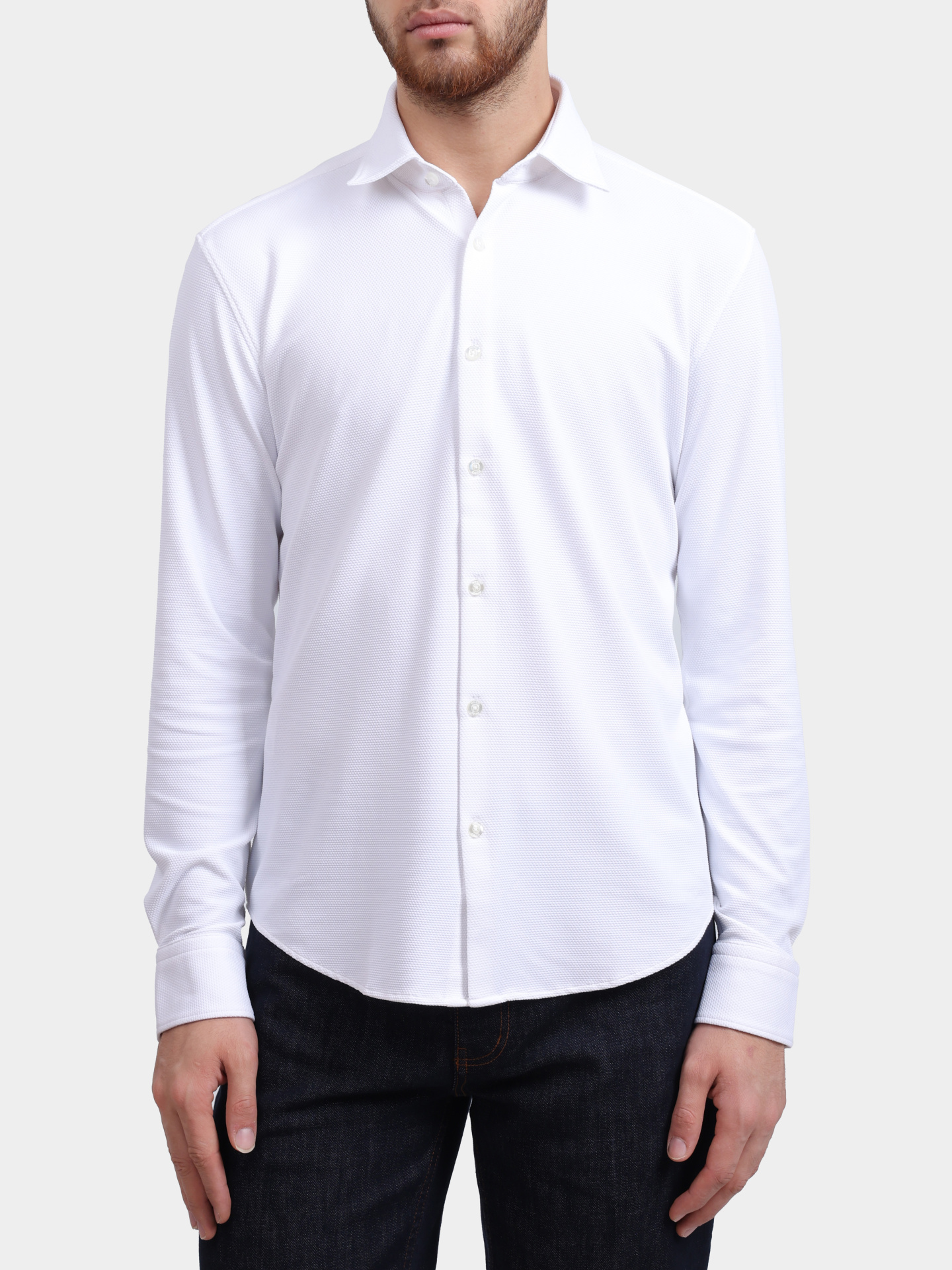 Рубашка Hugo Ermo 10273600 01 белая мужская с текстурой — купить в интернет-магазине Verdistore