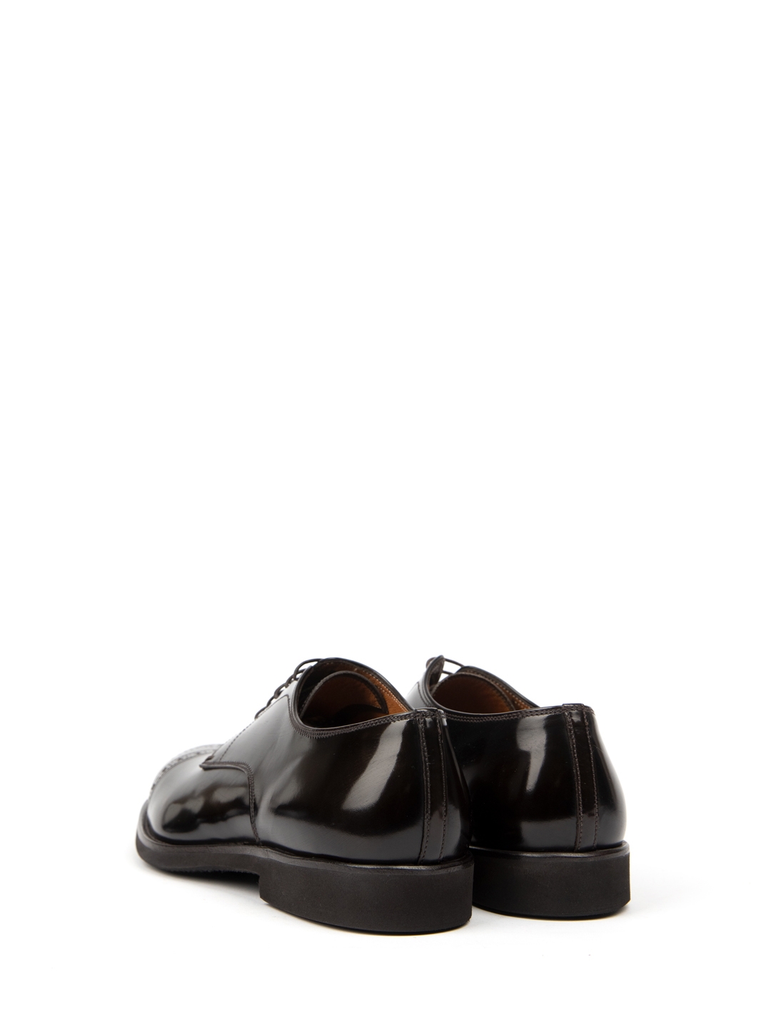 Туфли из гладкой отполированной до блеска коричневой кожи — купить в интернет-магазине Verdistore