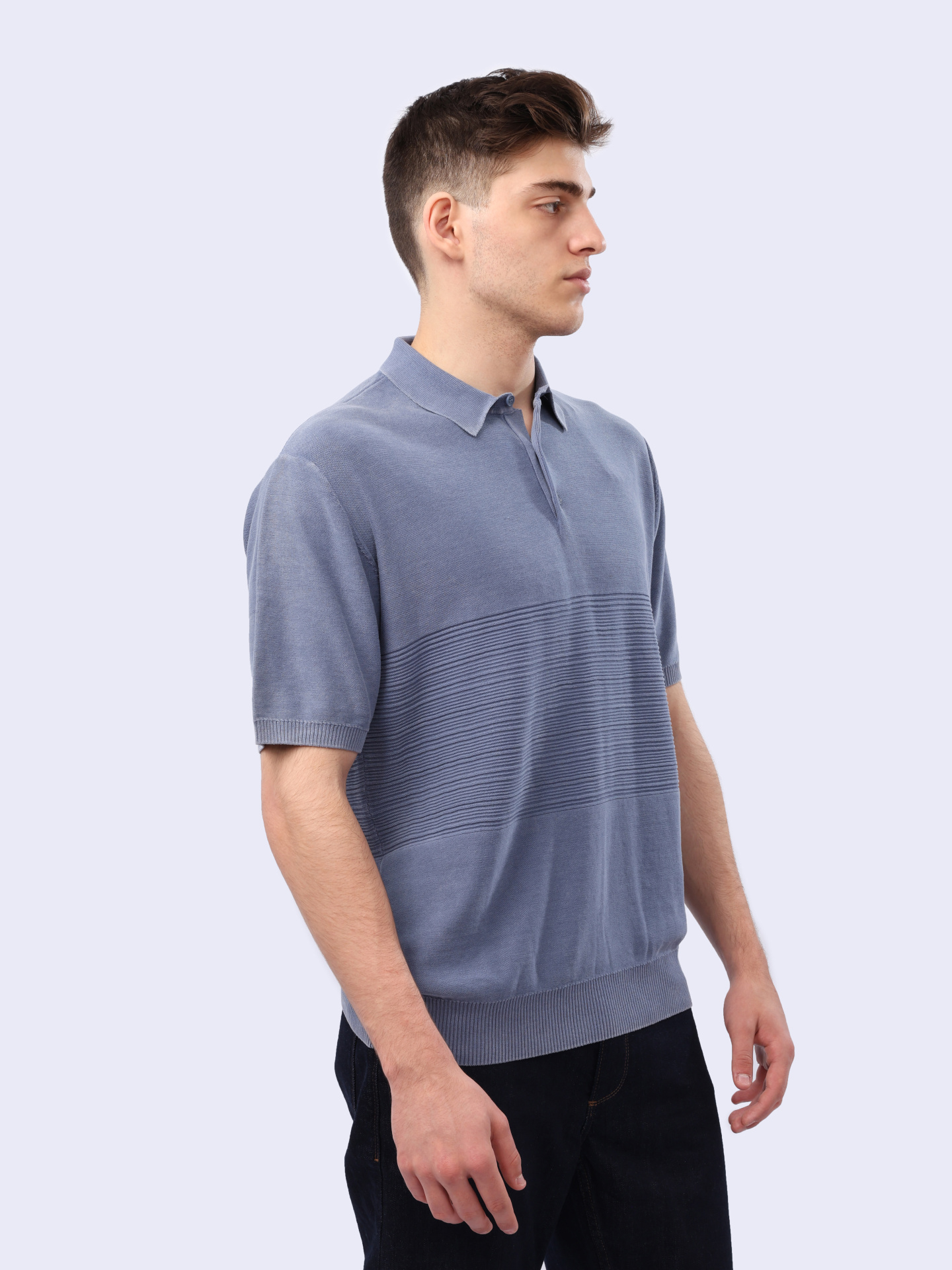 Поло Armani Exchange 6DZF6A ZMQ7Z 19AA голубое мужское из хлопка — купить в интернет-магазине Verdistore