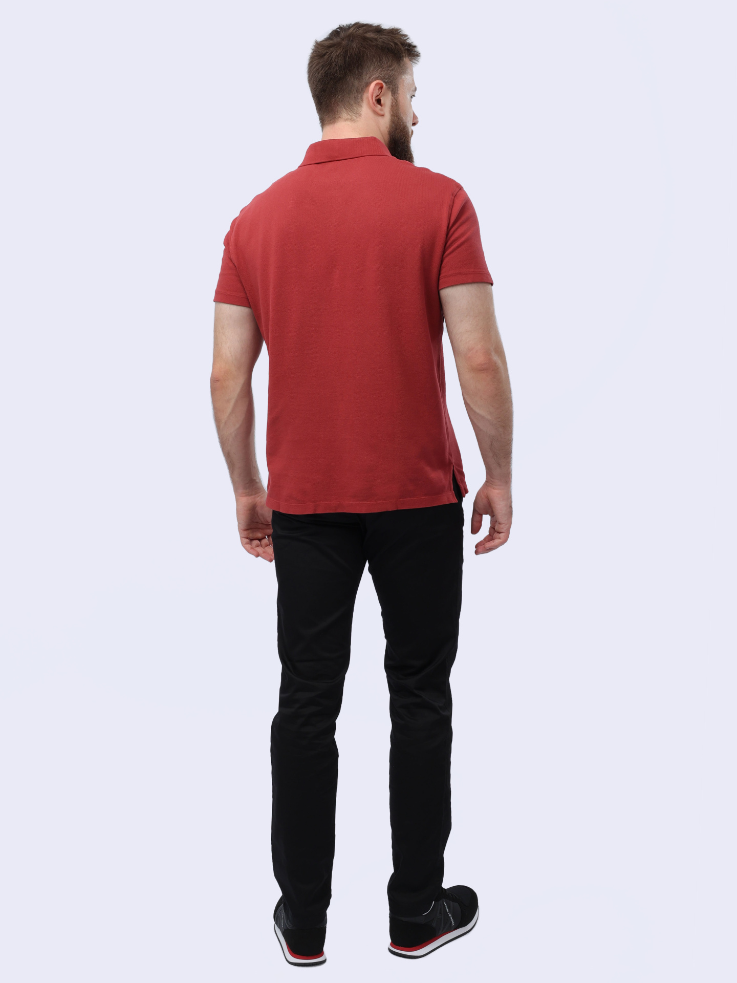 Поло Armani Exchange 3DZFAB ZJXUZ 14BM кирпичное мужское из хлопка — купить в интернет-магазине Verdistore