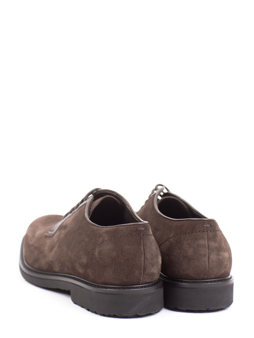 Туфли коричневые замшевые с миндалевидным мысом — купить в интернет-магазине Verdistore