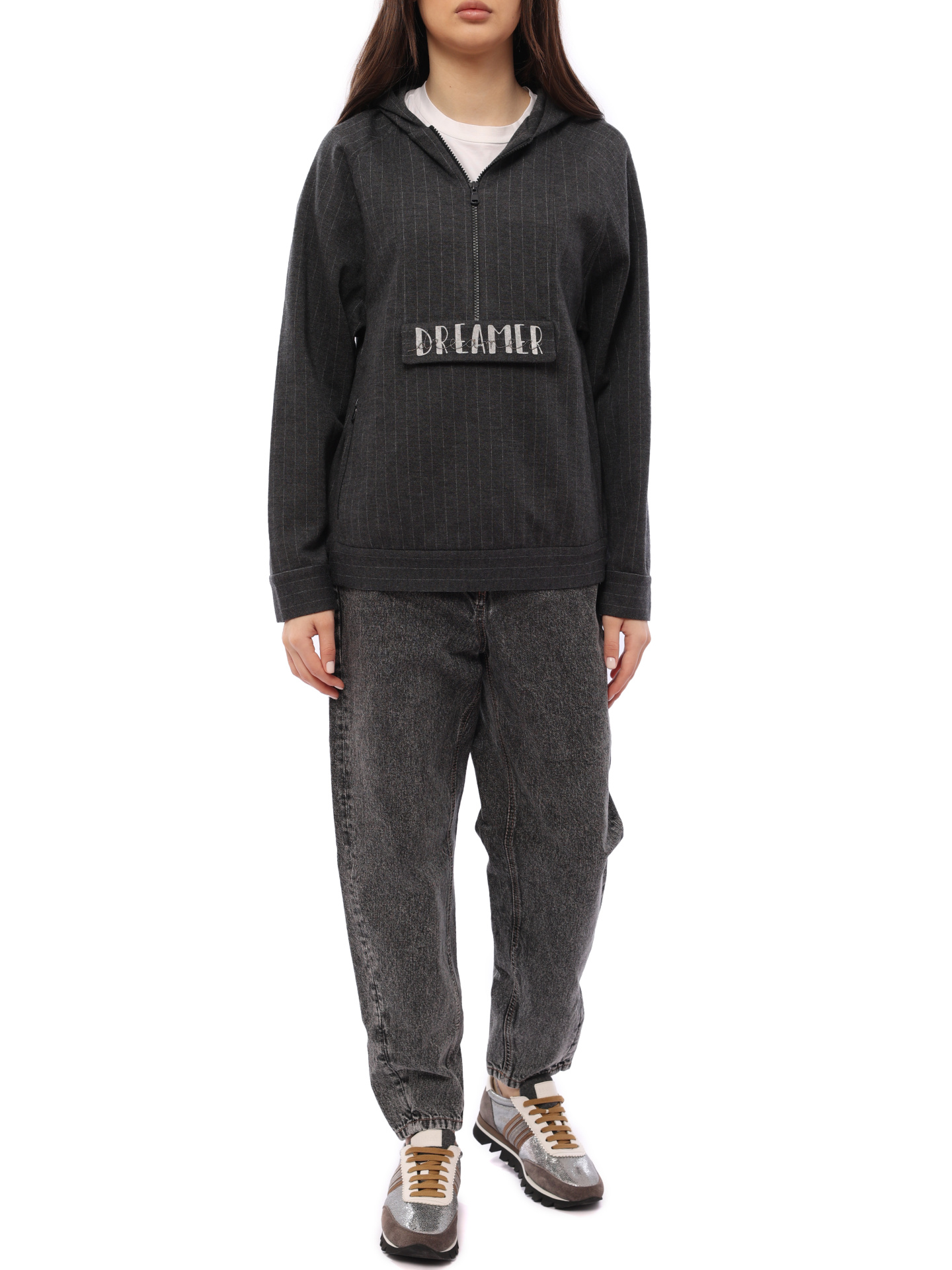 Толстовка Brunello Cucinelli MA179SR509 C002 полосатая женская — купить в интернет-магазине Verdistore