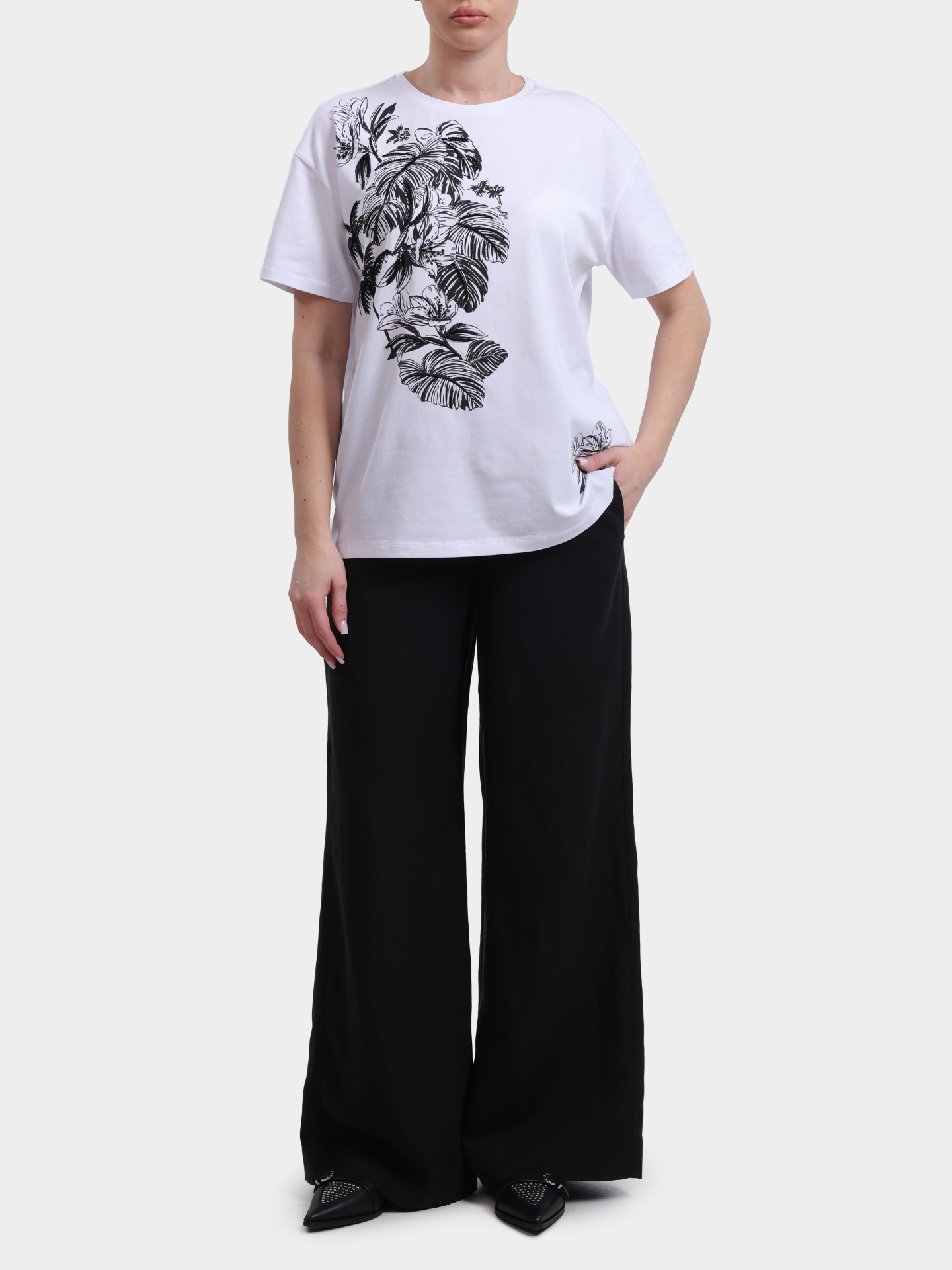 Брюки Liu-Jo WHITE LABEL WA6368 T4818 22222 черные женские свободного кроя  — купить в интернет-магазине Verdistore