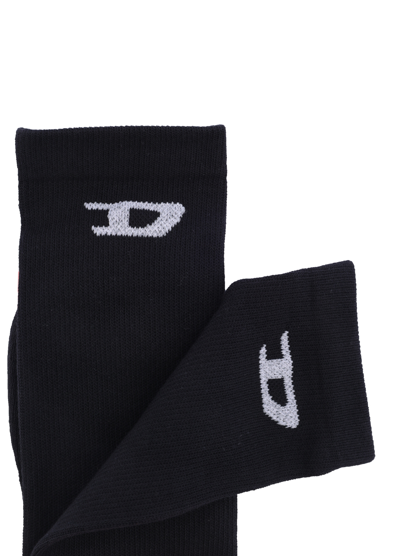 Носки черные из тонкой пряжи с белым логотипом  — купить в интернет-магазине Verdistore