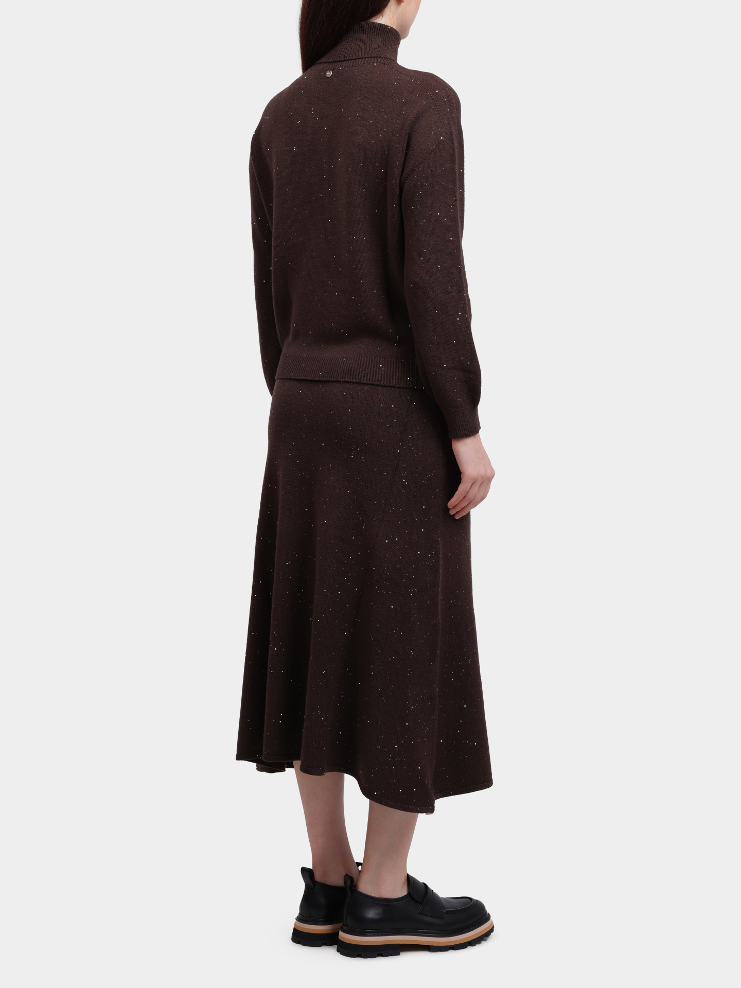 Свитер Liu-Jo MF5234 MA27R A4367 коричневый женский с пайетками — купить в интернет-магазине Verdistore