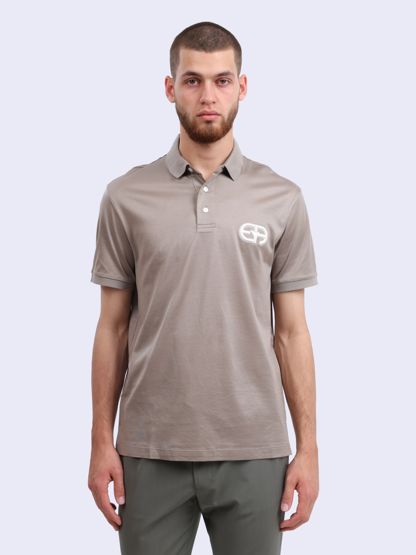 Поло Emporio Armani 8N1FB6 1JUVZ 0643 бежевое мужское — купить в интернет-магазине Verdistore