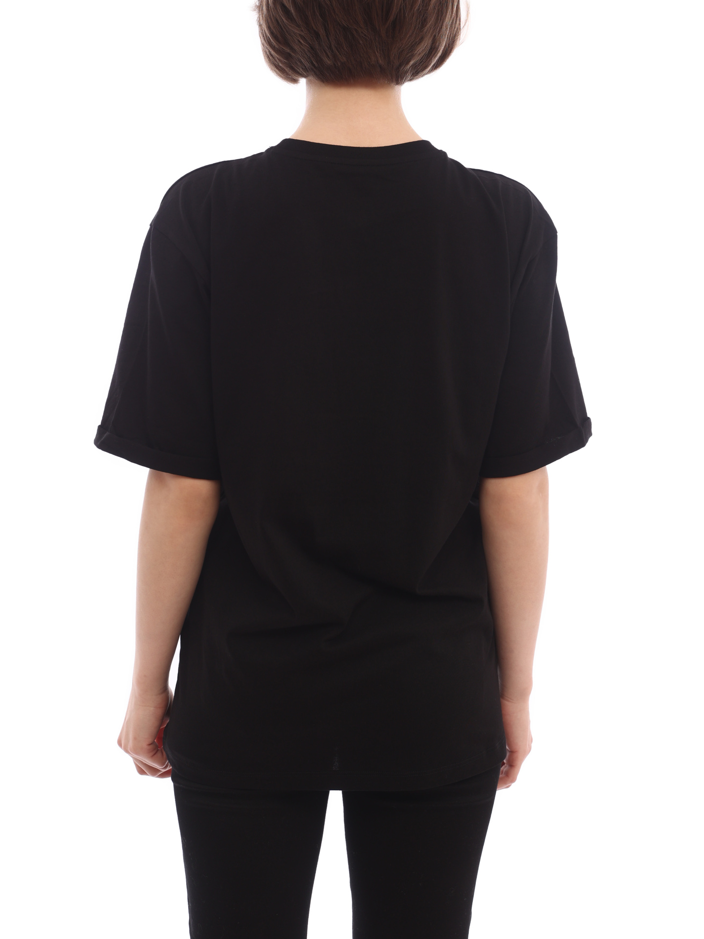 Футболка Armani Exchange 3LYTAE YJ3RZ 1200 черная женская с логотипом — купить в интернет-магазине Verdistore