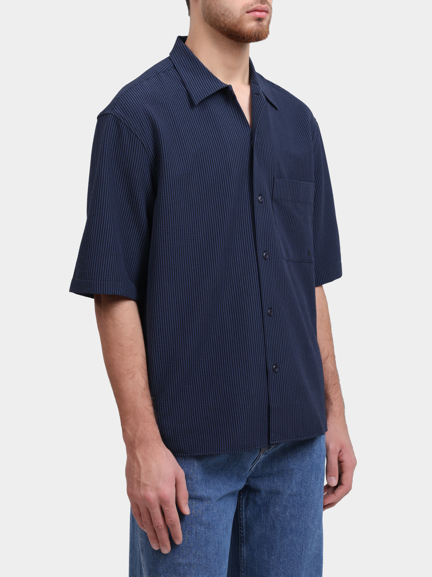 Рубашка Calvin Klein Jeans LV04RB107G CEF хлопковая мужская в полоску — купить в интернет-магазине Verdistore