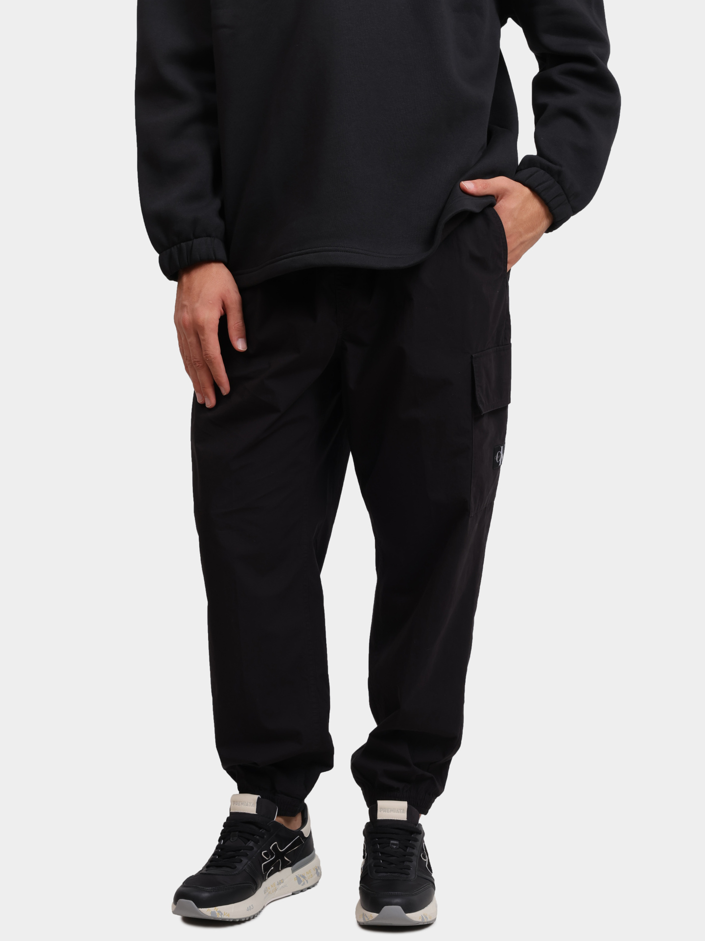 Джоггеры Calvin Klein Jeans J30J325616 BEH хлопковые мужские — купить в интернет-магазине Verdistore