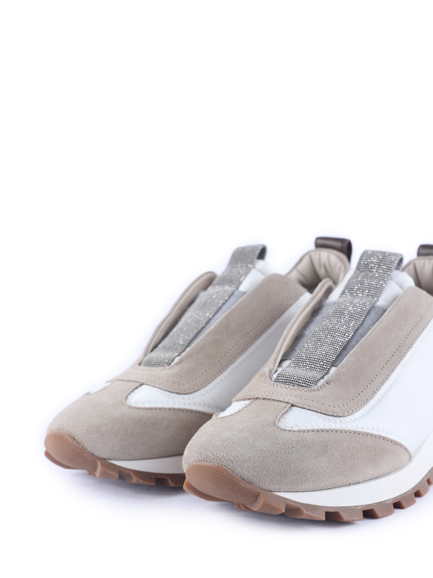 Кроссовки Brunello Cucinelli MZSFG2126 C8193 комбинированные женские на резинке — купить в интернет-магазине Verdistore
