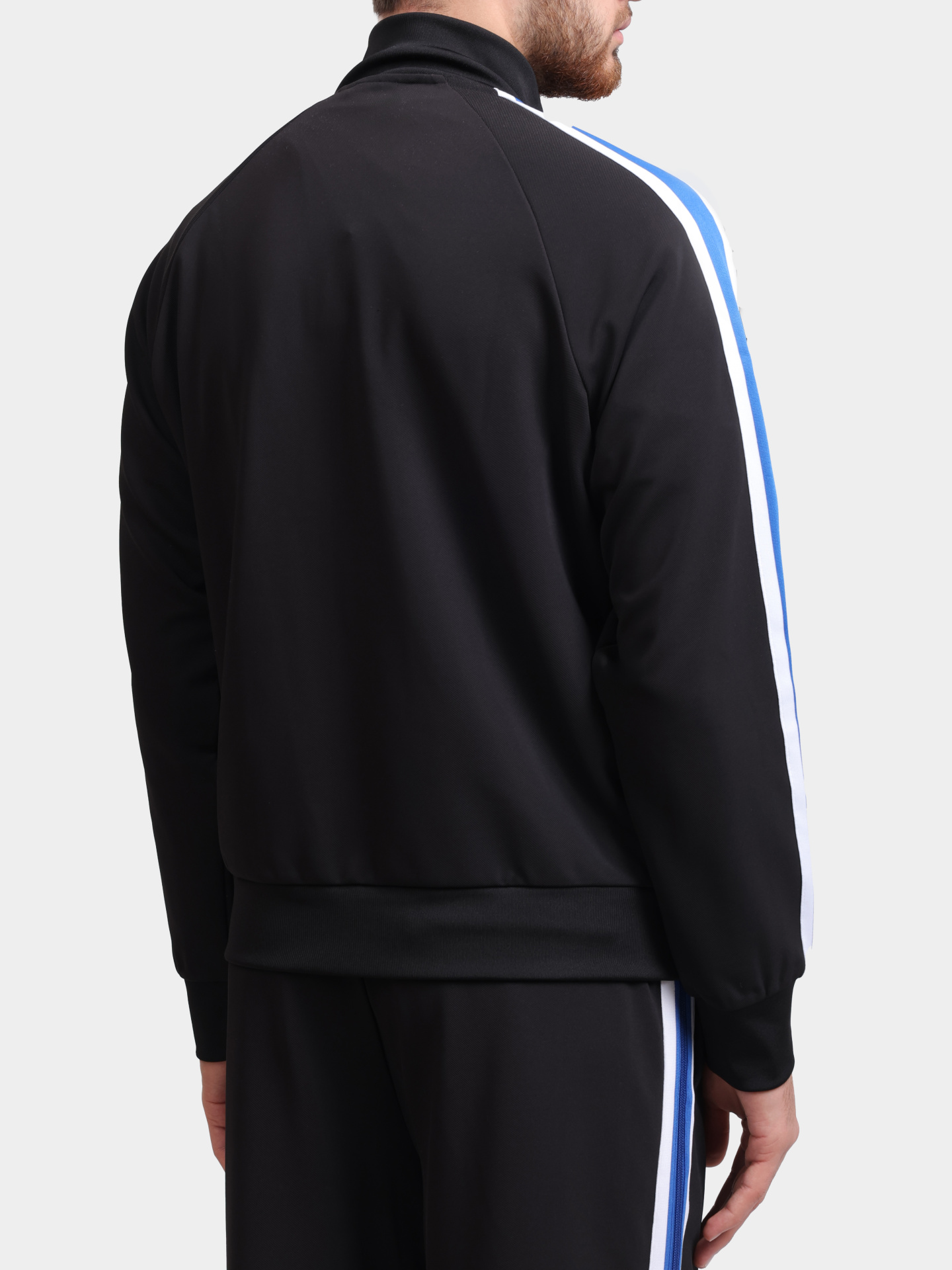 Мастерка Calvin Klein Jeans LV04RC231G UB1 черная мужская с контрастными вставками на рукавах — купить в интернет-магазине Verdistore