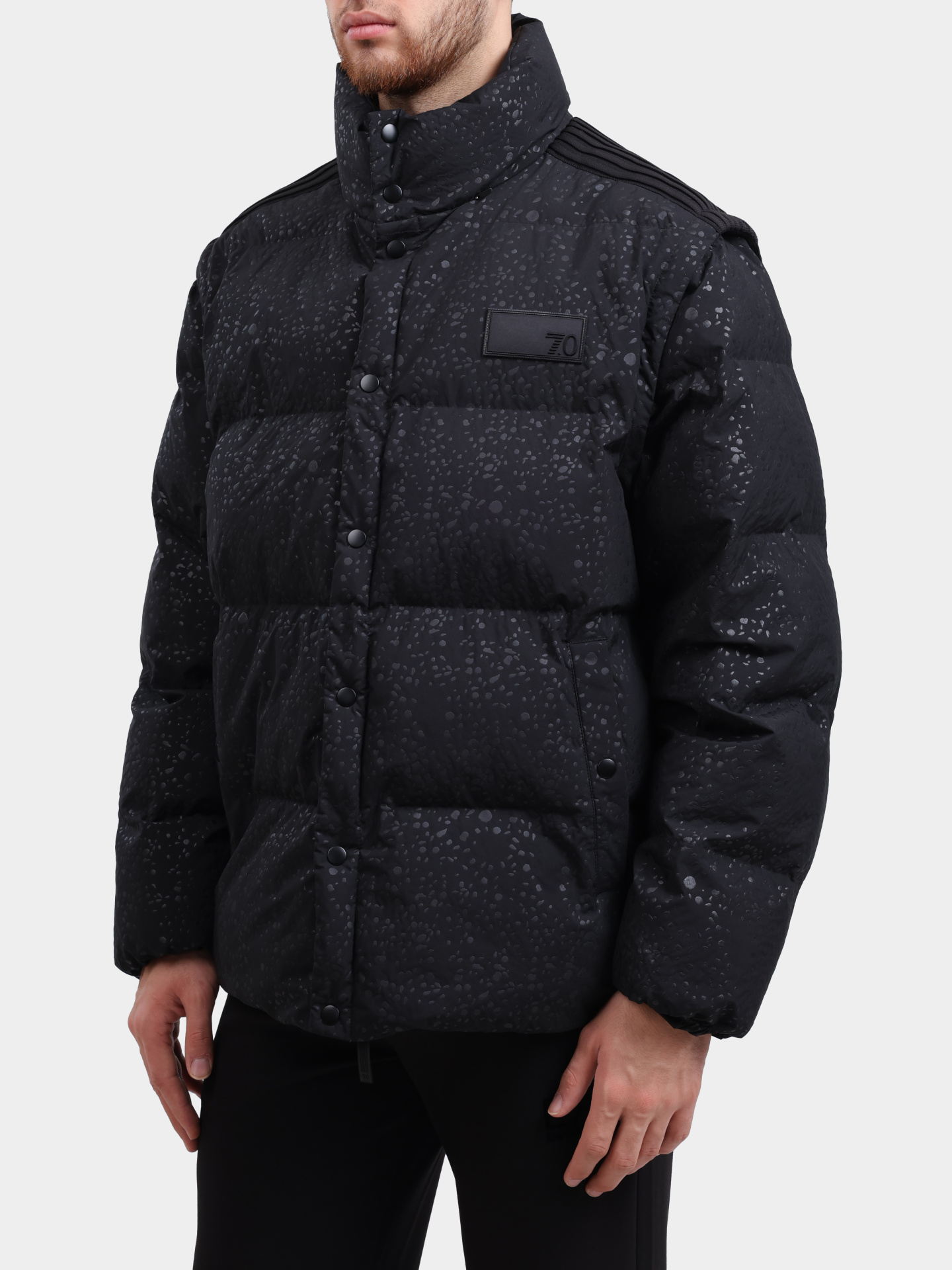 Пуховик EA7 6DUB37 TNGLZ черный мужской с принтом — купить в интернет-магазине Verdistore