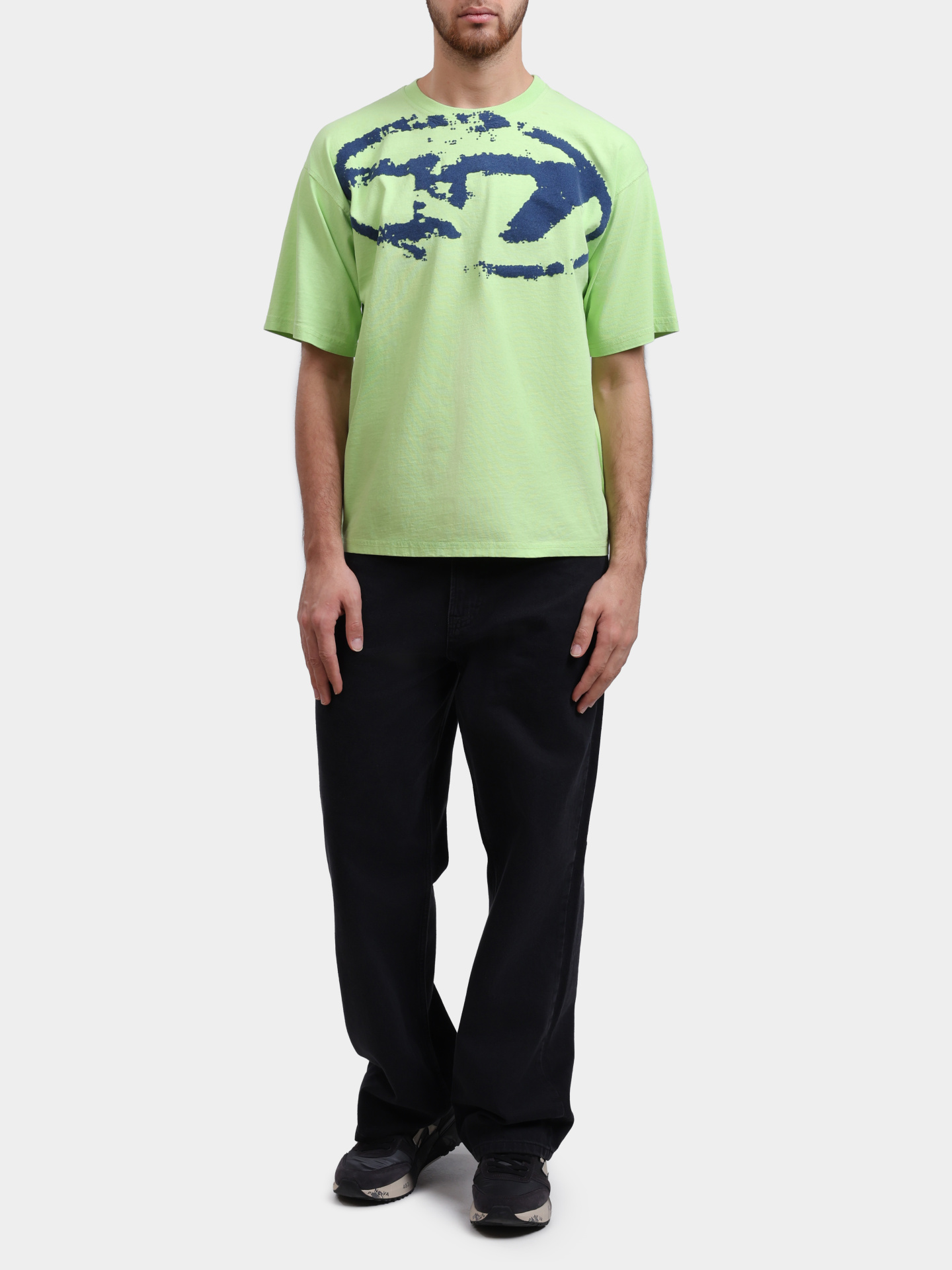 Футболка Diesel A130490DQAU5KV хлопковая мужская с логотипом — купить в интернет-магазине Verdistore