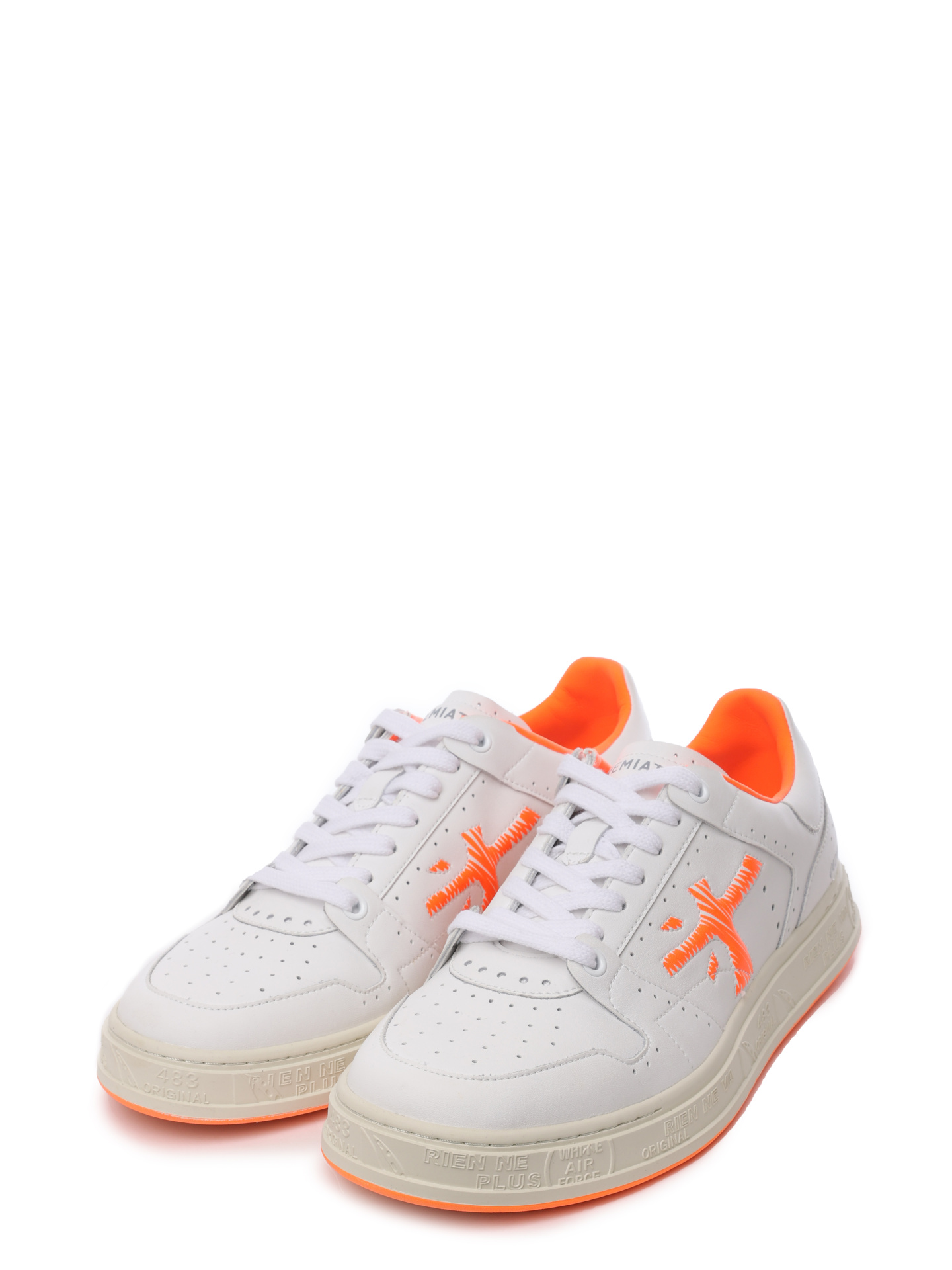 Кеды белые с оранжевыми вставками п бокам и на подошве — купить в интернет-магазине Verdistore