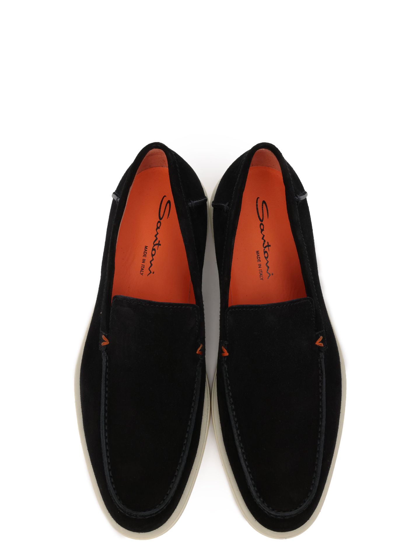 Лоферы замшевые черные на изогнутой белой подошве  — купить в интернет-магазине Verdistore