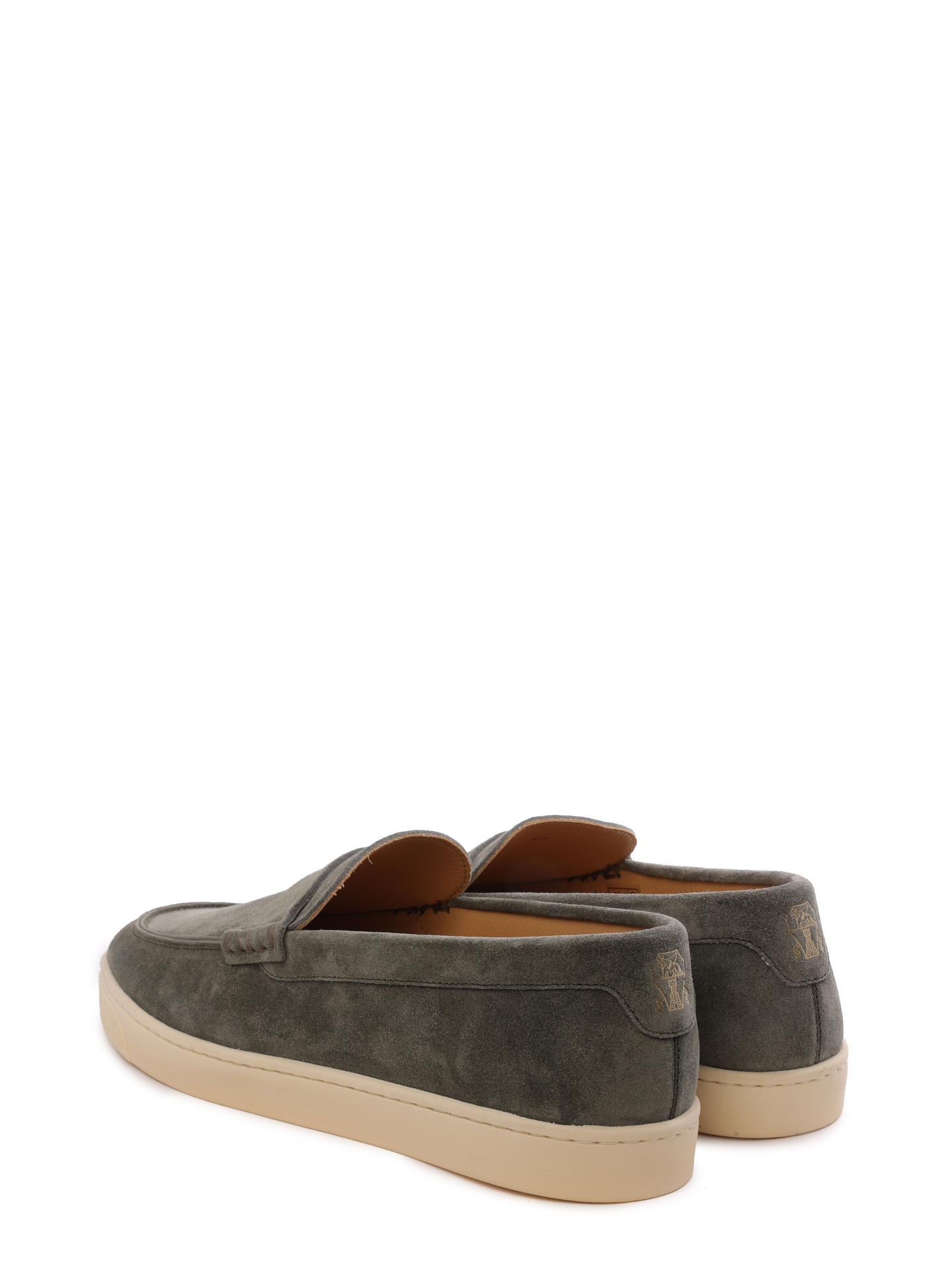 Лоферы Brunello Cucinelli MZUSILN285 C8444 оливковые мужские из замши — купить в интернет-магазине Verdistore