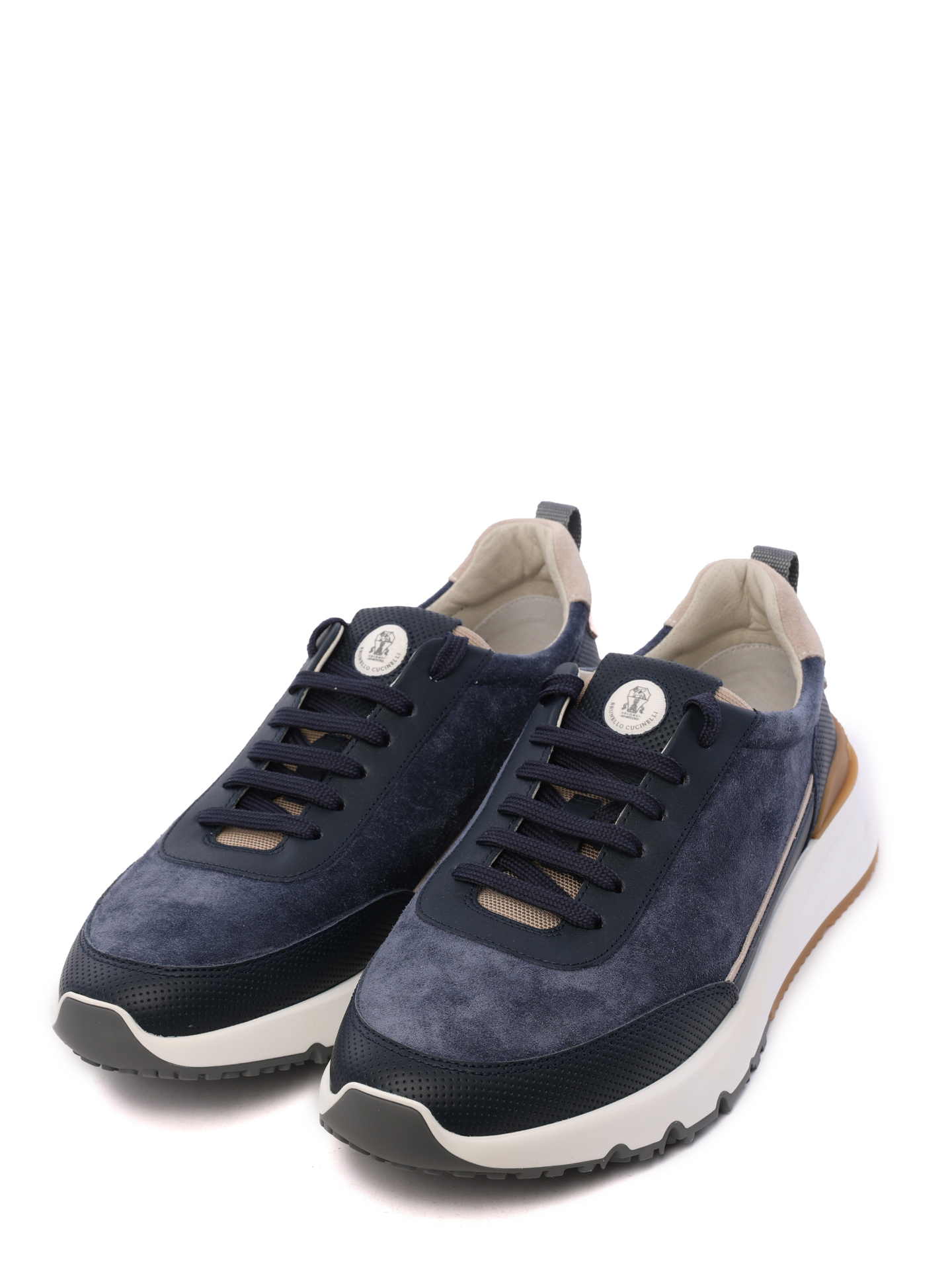 Кроссовки Brunello Cucinelli MZUSNH0278 CEB29 комбинированные мужские с перфорацией — купить в интернет-магазине Verdistore