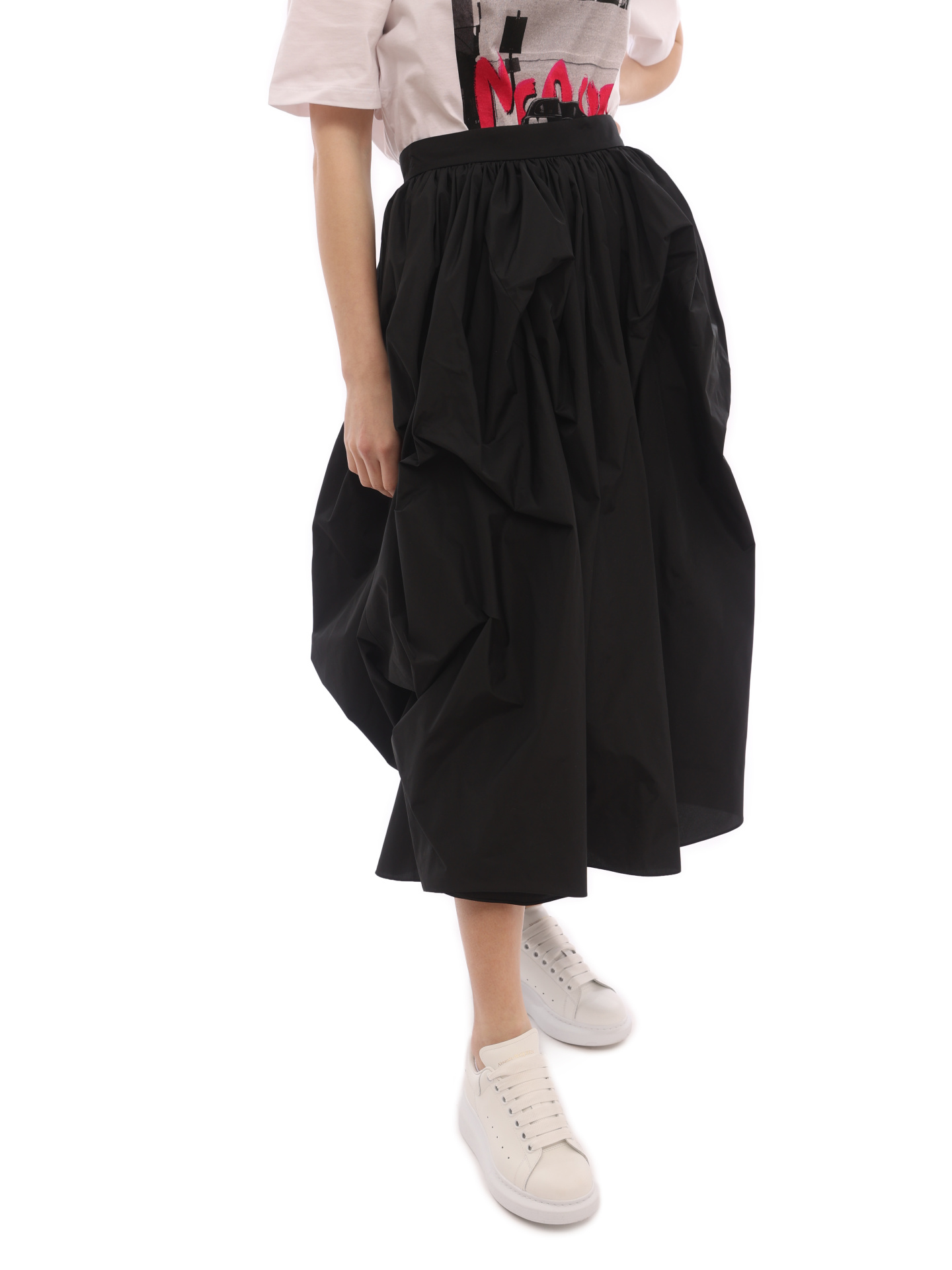 Юбка Alexander McQueen 696066 QEACX 1000 черная женская — купить в интернет-магазине Verdistore