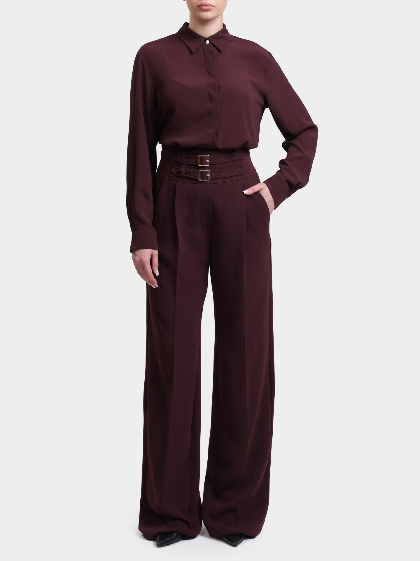 Брюки MARELLA MLLACERBO 002 бордовые женские — купить в интернет-магазине Verdistore