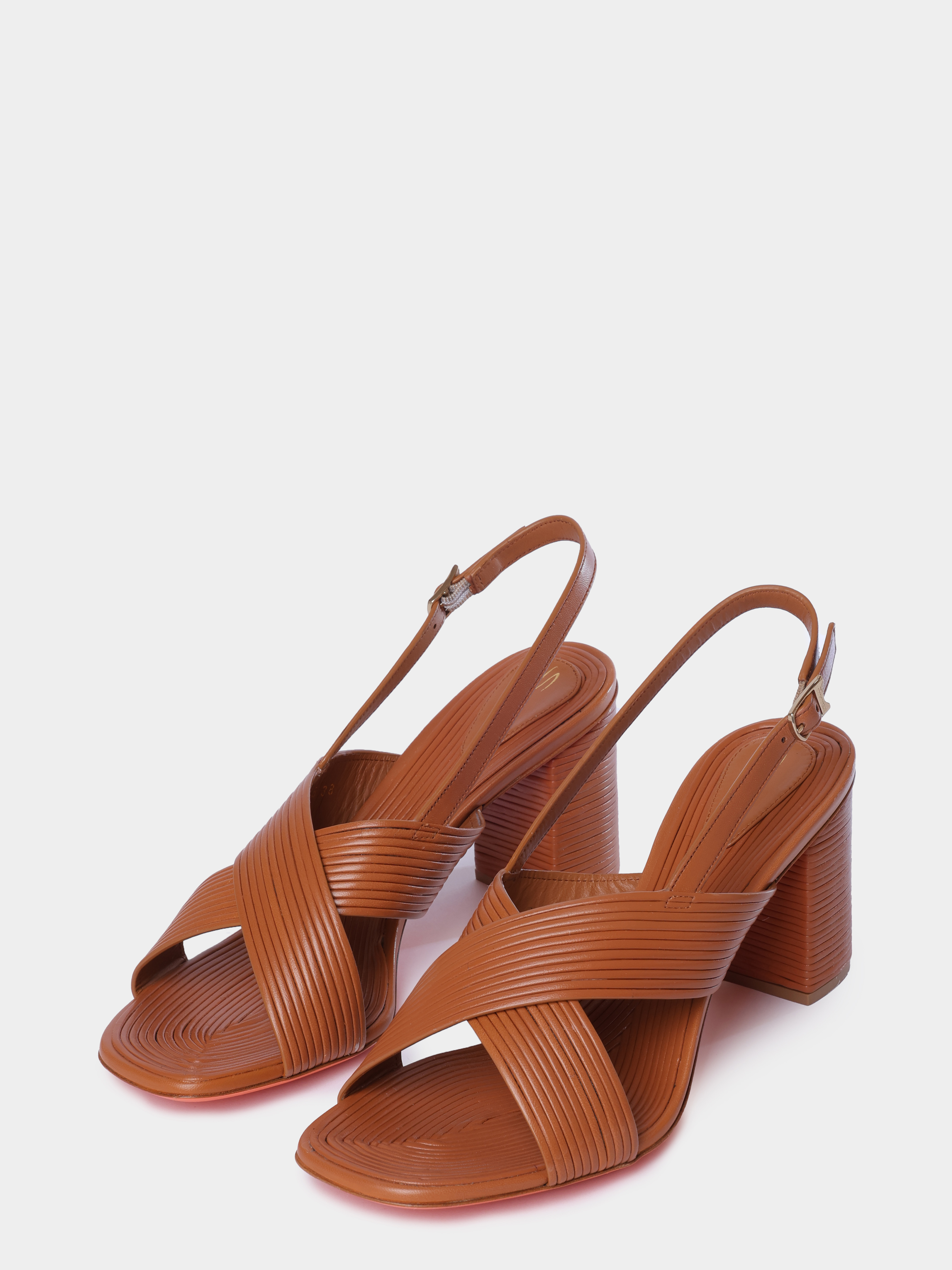 Босоножки Santoni WHWG72246HM7TONLC41 кожаные женские — купить в интернет-магазине Verdistore