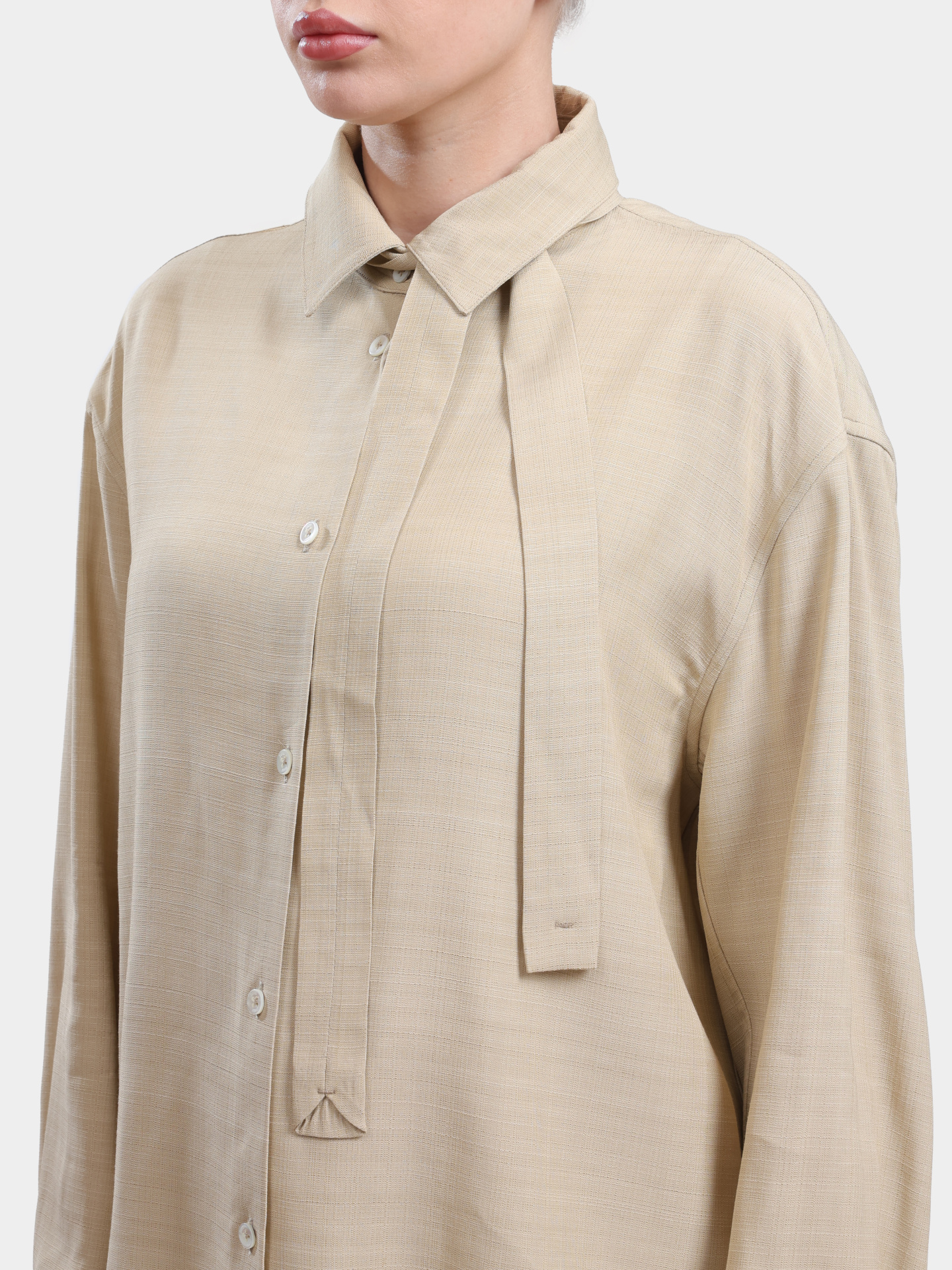 Блуза Herno CM000039D 12876 2000 бежевая женская свободного кроя — купить в интернет-магазине Verdistore