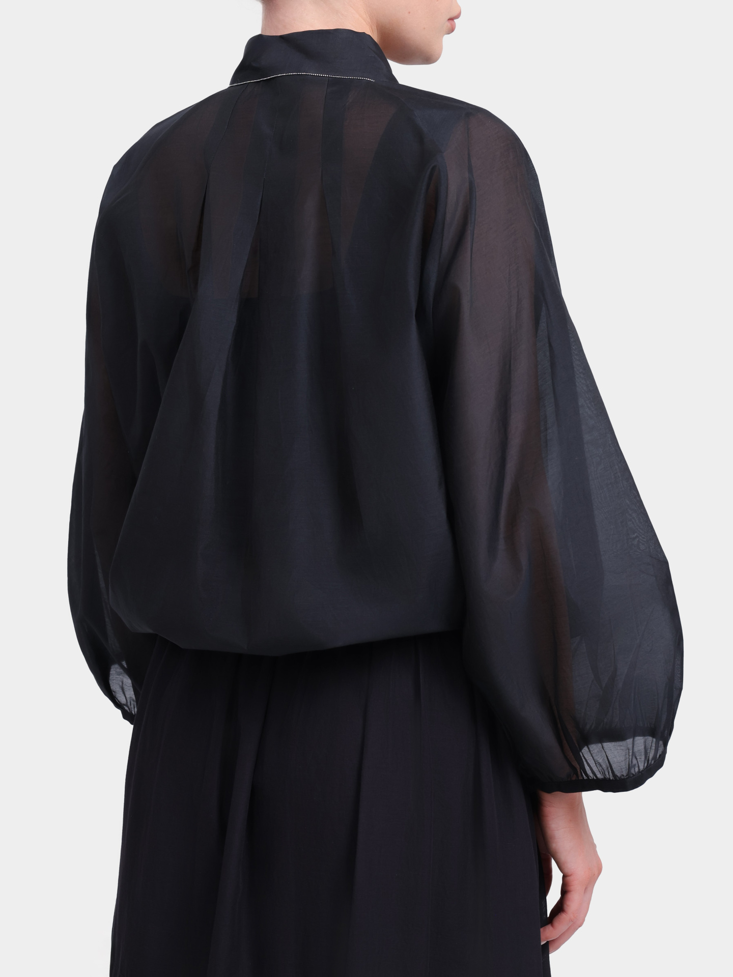 Блуза Peserico S06457 8372 705 черная женская свободного кроя с резинкой к низу — купить в интернет-магазине Verdistore