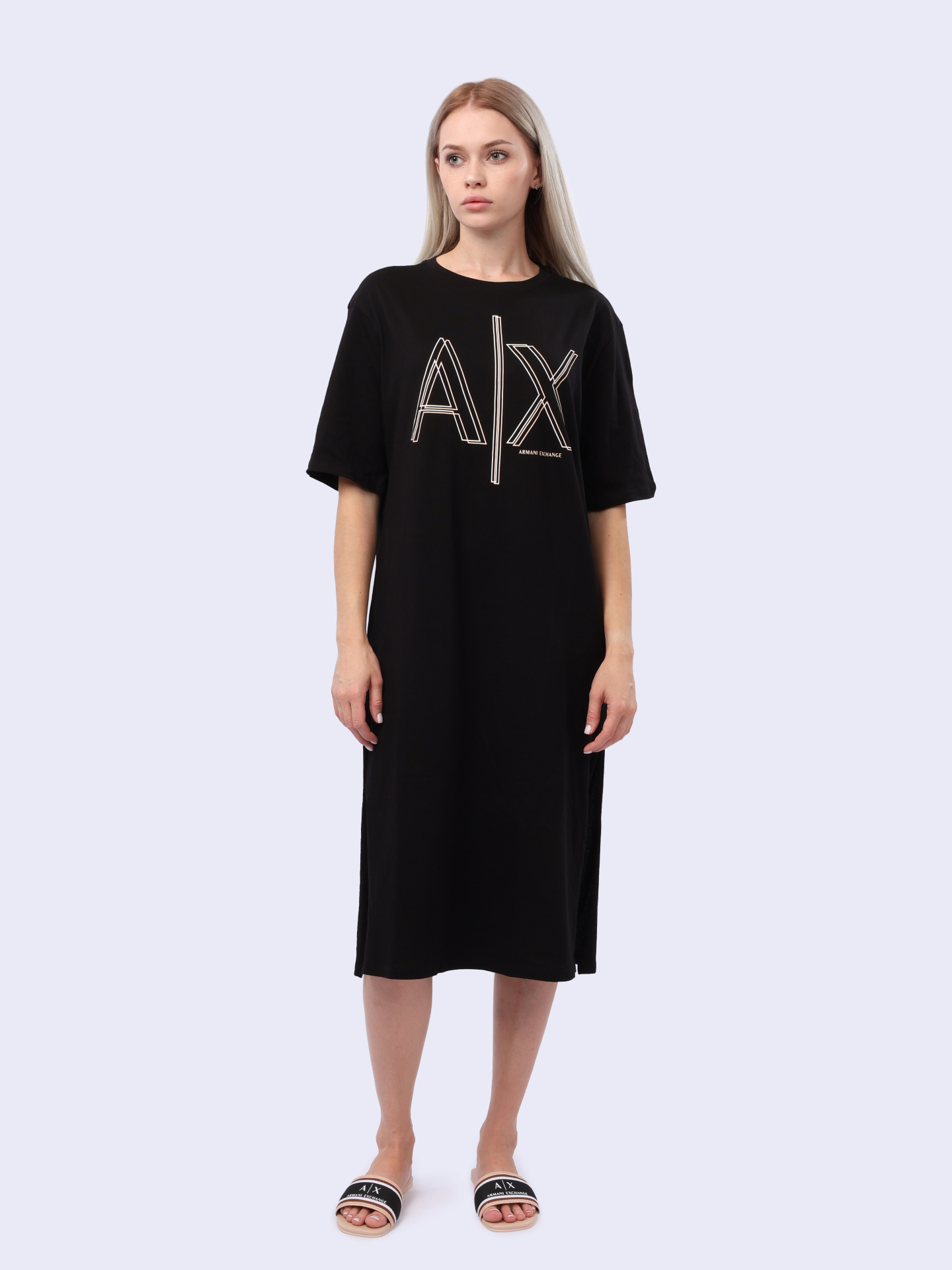 Платье Armani Exchange 3DYA70 YJ3RZ 1200 черное женское из хлопка — купить в интернет-магазине Verdistore
