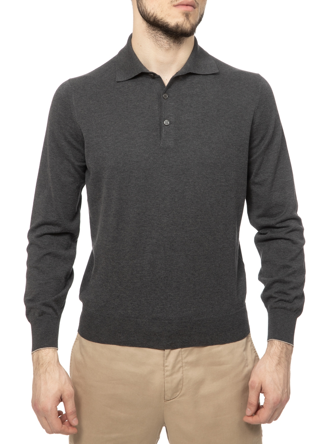 Джемпер Brunello Cucinelli M29800135 C0182 темно-серый мужской из хлопка — купить в интернет-магазине Verdistore