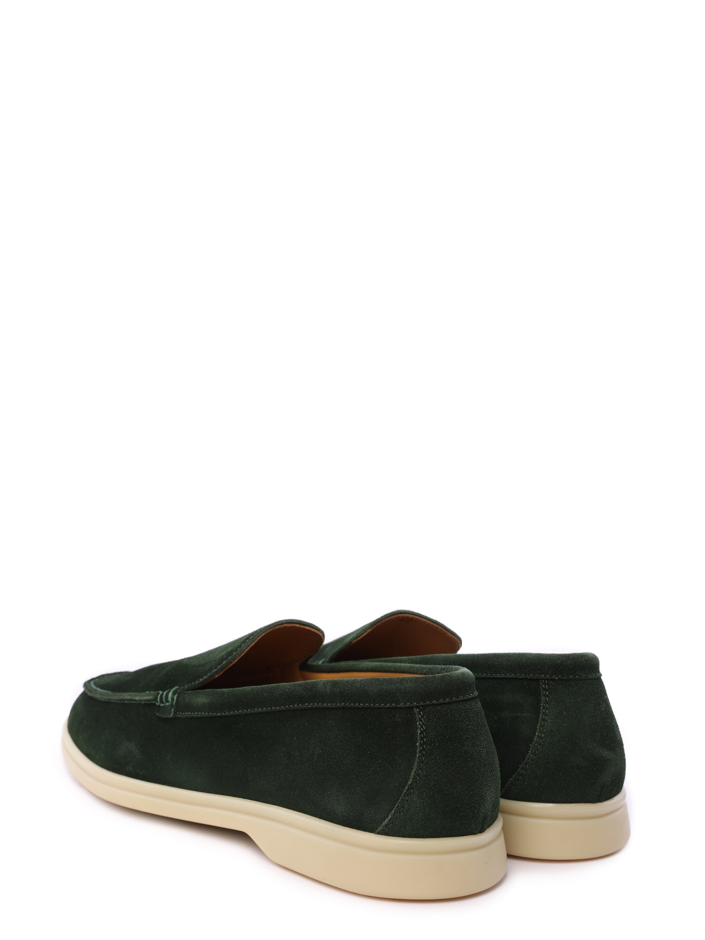 Туфли зеленые замшевые на бежевой подошве — купить в интернет-магазине Verdistore