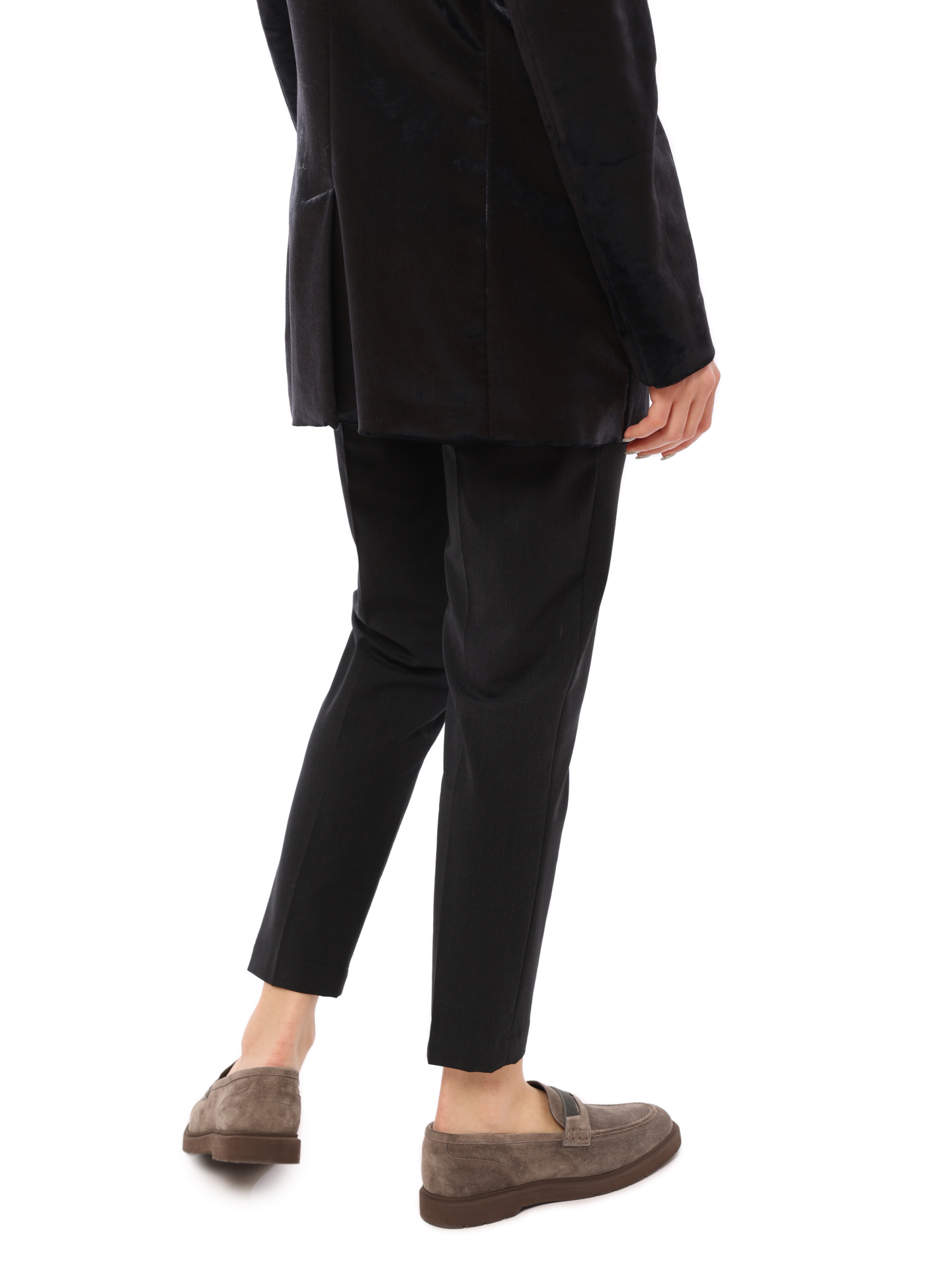 Брюки Brunello Cucinelli M0W07P7044 темно-серые женские с поясом — купить в интернет-магазине Verdistore