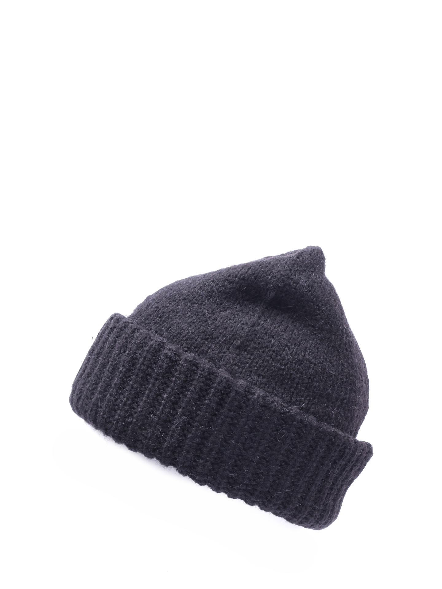 Шапка черная вязаная с ребристым отворотом  — купить в интернет-магазине Verdistore