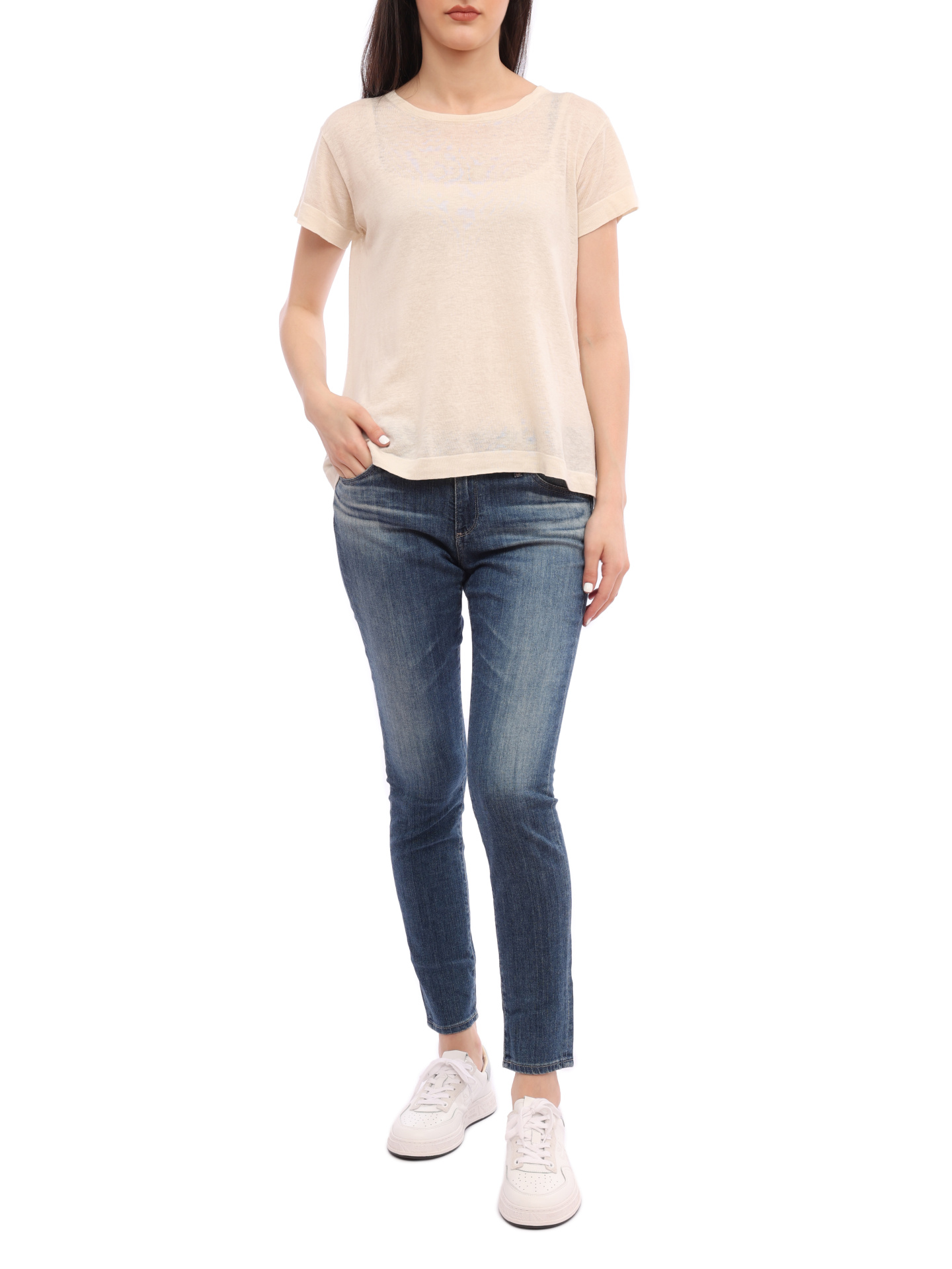 Джинсы AG PVS 1389 DNU синие женские с эффектом выцветания — купить в интернет-магазине Verdistore