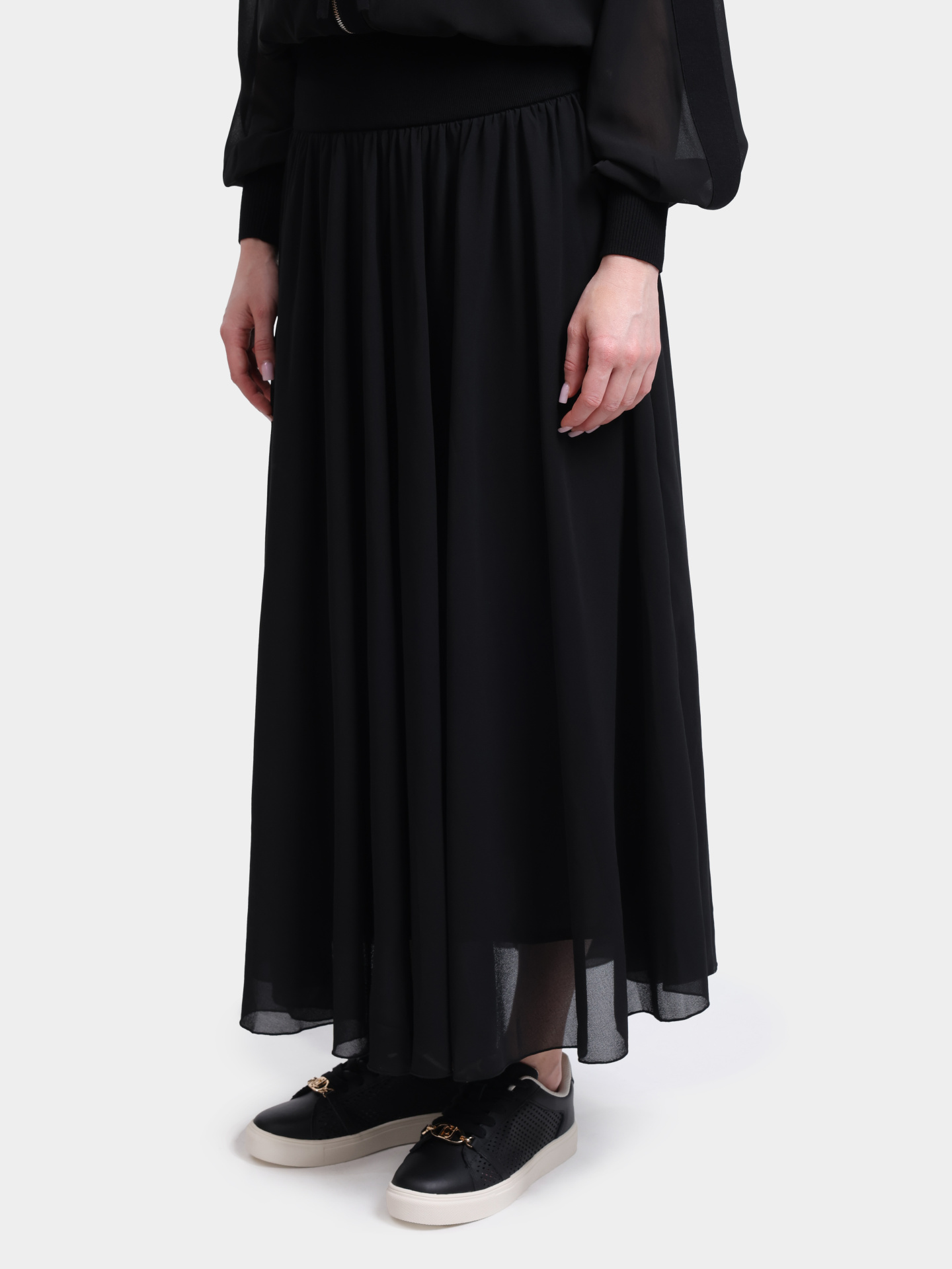 Юбка Marella MLLSTILLA 007 черная женская из легкой струящейся ткани — купить в интернет-магазине Verdistore