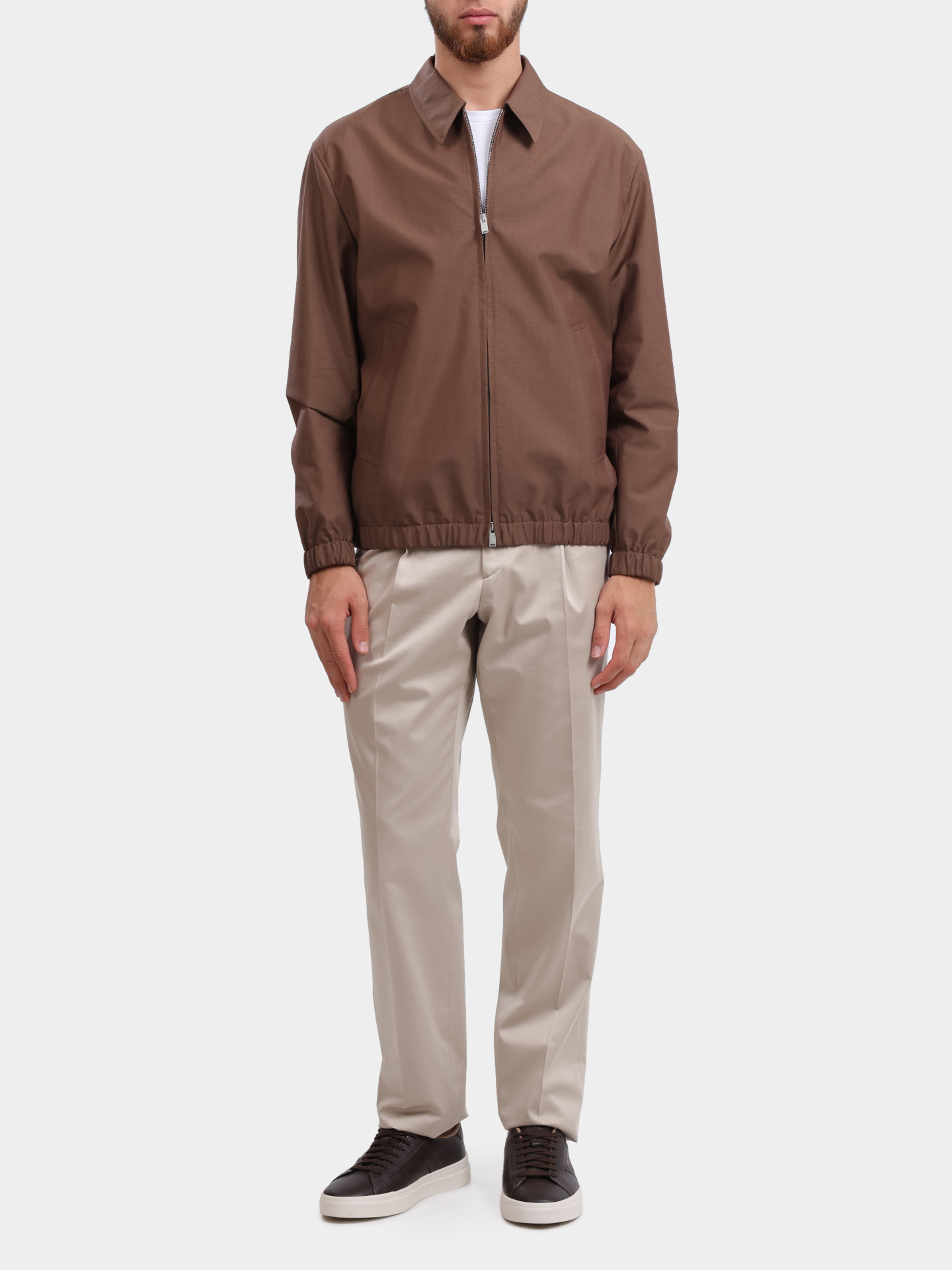 Бомбер NAIMA IF64412 420 коричневый из шерсти и хлопка — купить в интернет-магазине Verdistore