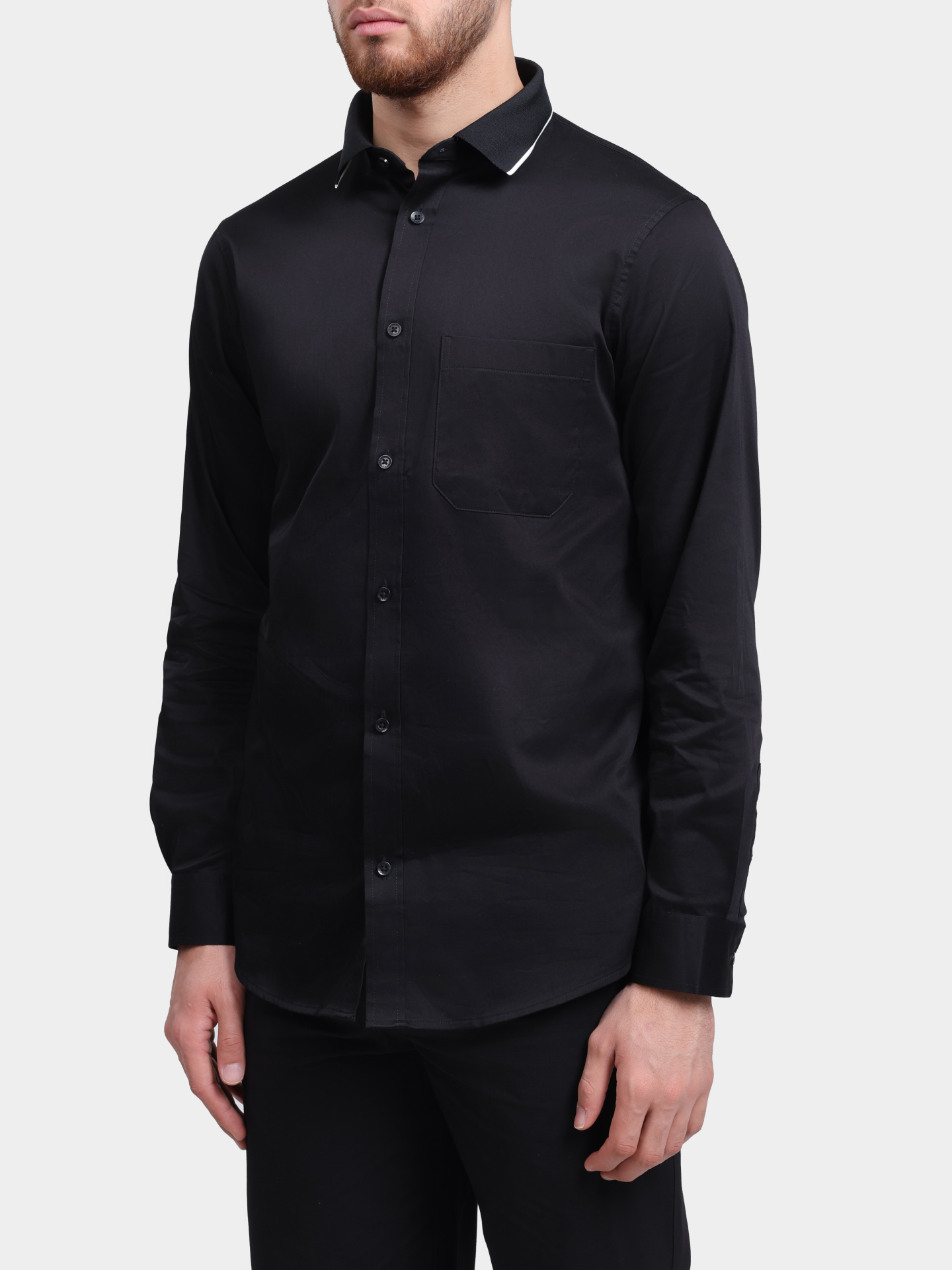 Рубашка Armani Exchange XM001819 AF10192 UC001 черная мужская — купить в интернет-магазине Verdistore