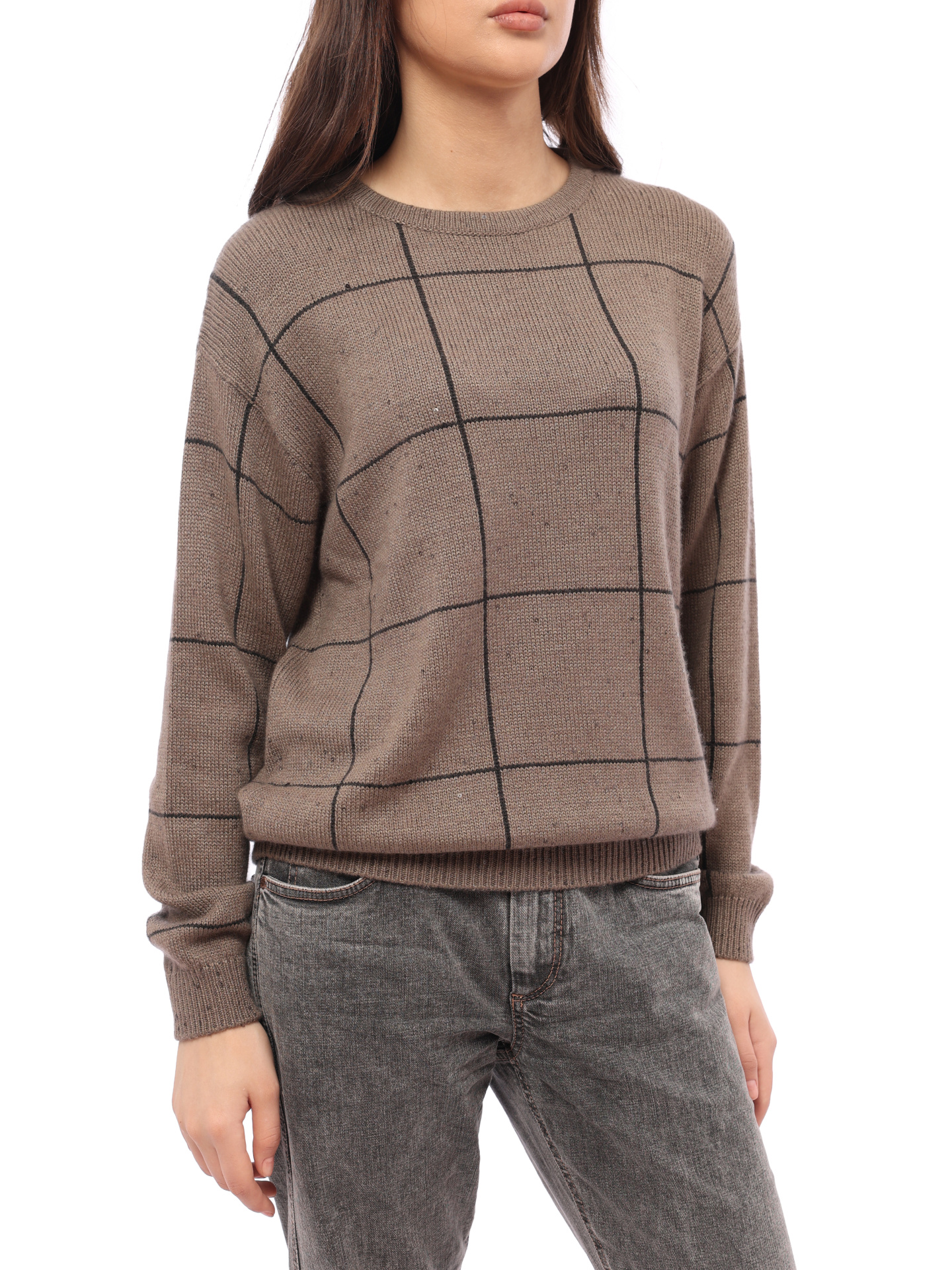 Свитер Brunello Cucinelli M73542320 коричневый женский — купить в интернет-магазине Verdistore
