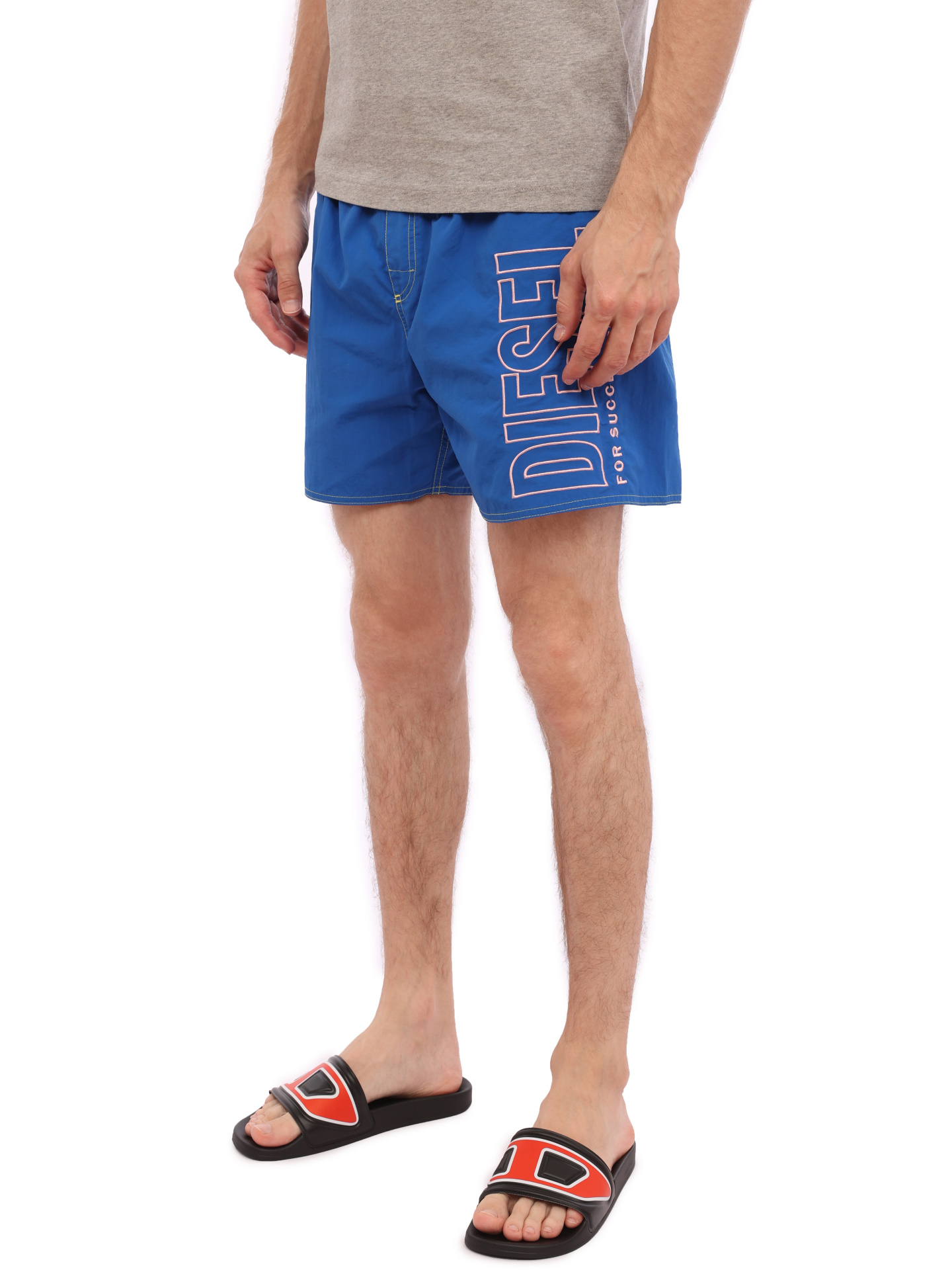 Шорты Diesel 00SV9U0PCAU8HY синие мужские с логотипом — купить в интернет-магазине Verdistore