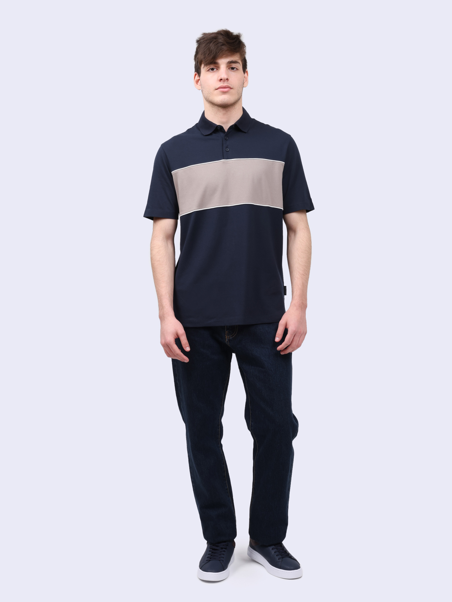 Поло Armani Exchange 6DZFJM ZJYCZ 1510 комбинированное мужское — купить в интернет-магазине Verdistore