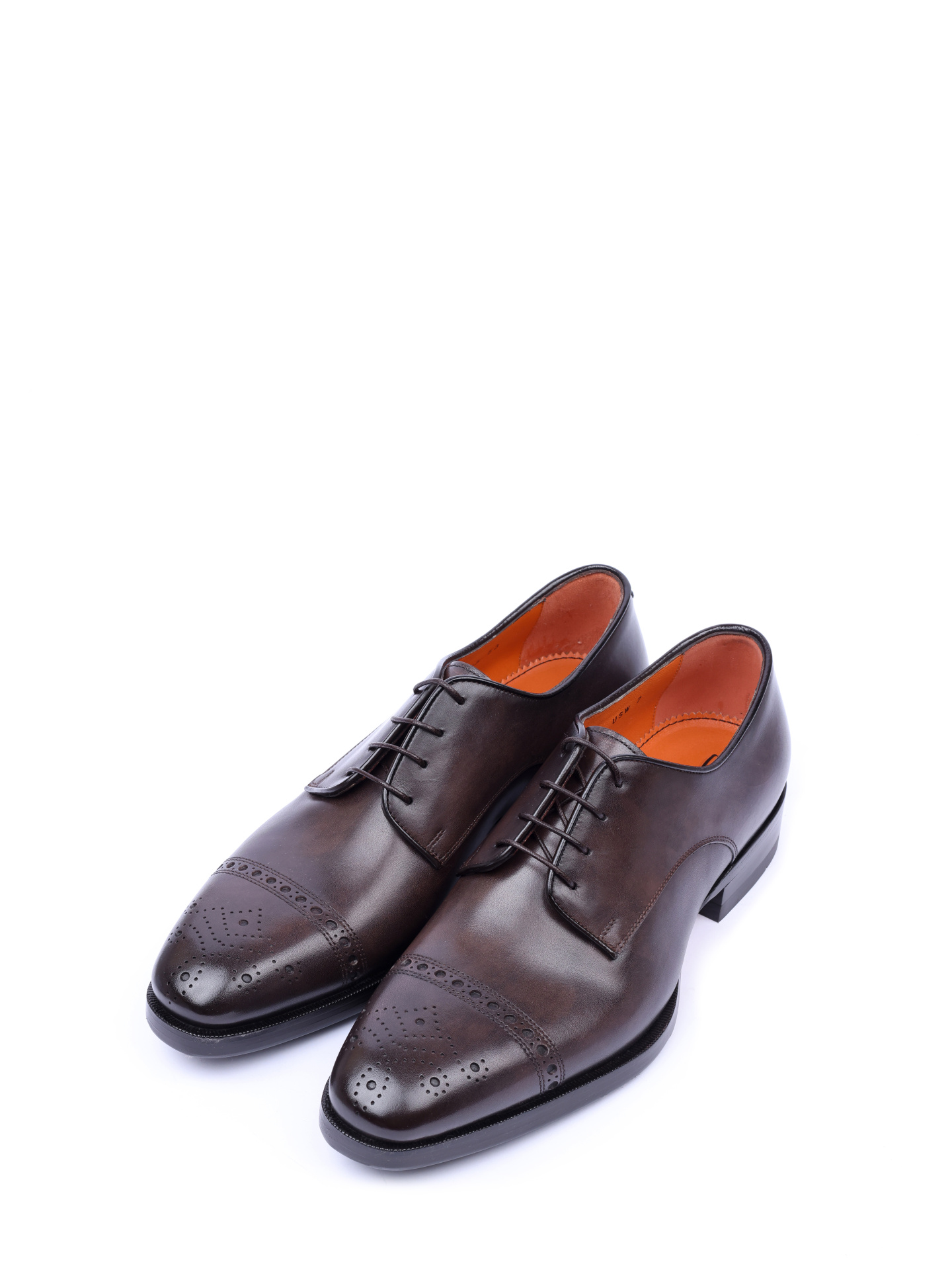 Дерби коричневые с миндалевидным мысом из мягкой прочной кожи — купить в интернет-магазине Verdistore