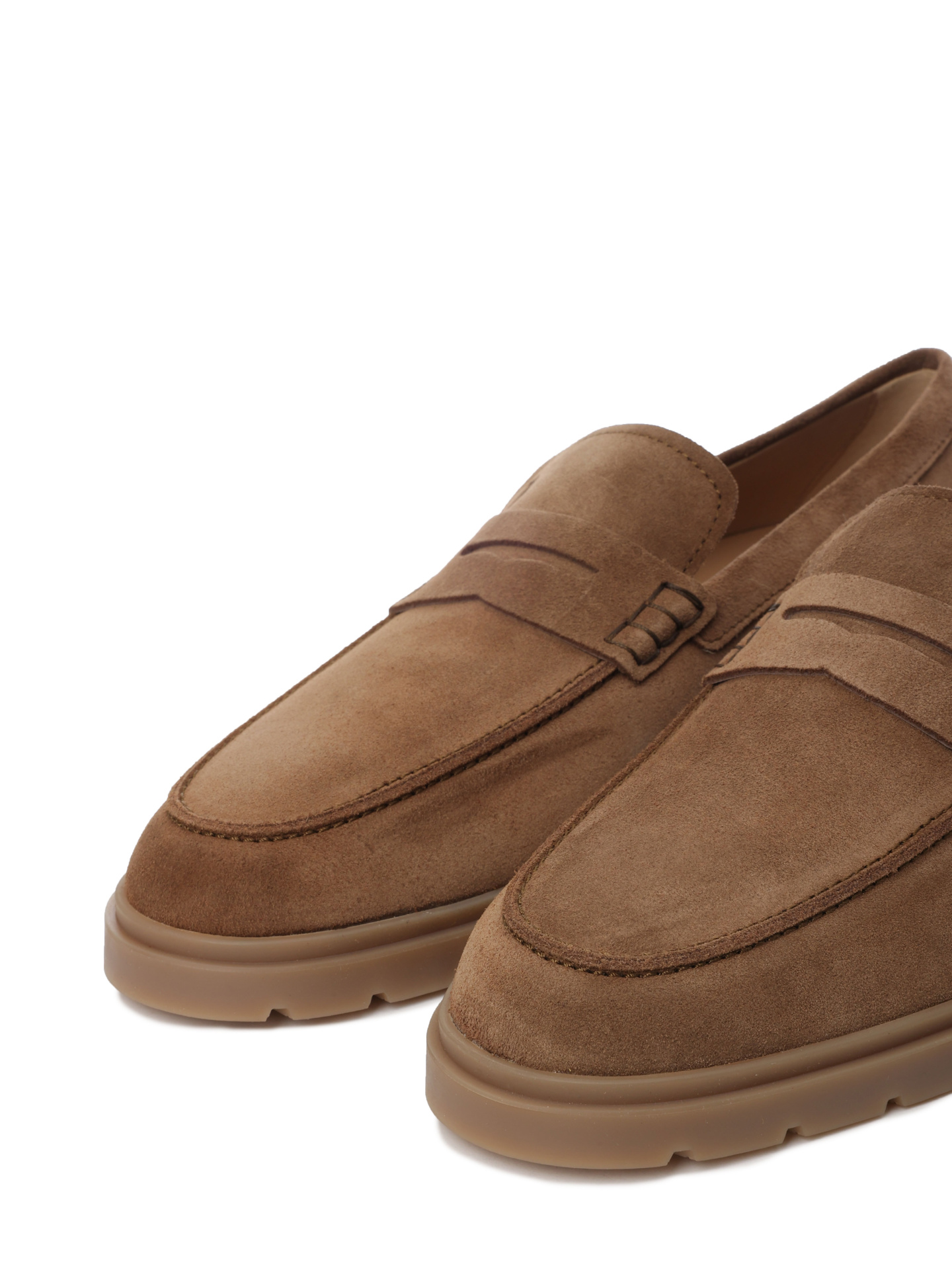 Лоферы замшевые на изогнутой резиновой подошве — купить в интернет-магазине Verdistore