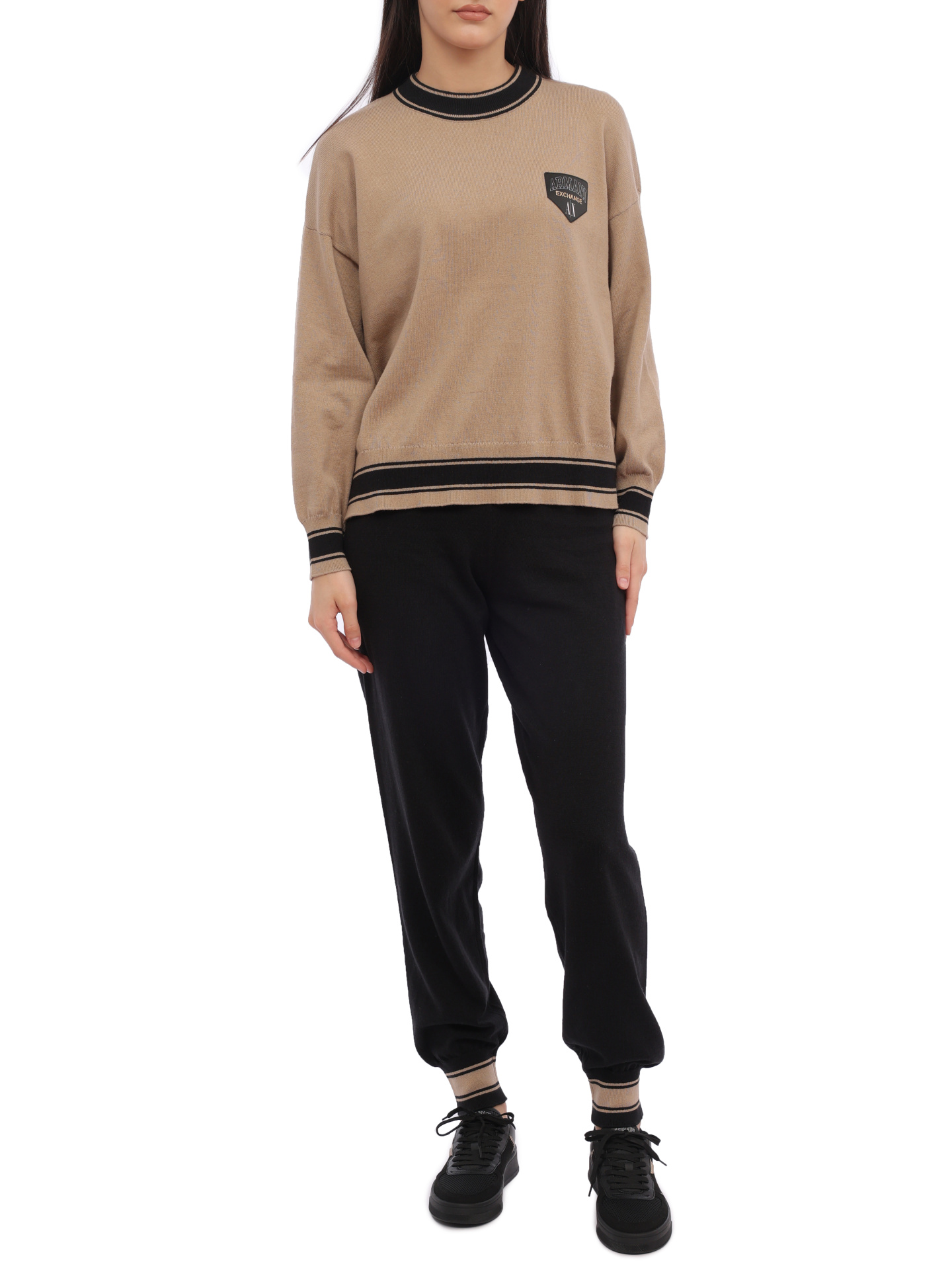 Брюки Armani Exchange 6RYP2K YMX3Z 1200 трикотажные женские с манжетами — купить в интернет-магазине Verdistore